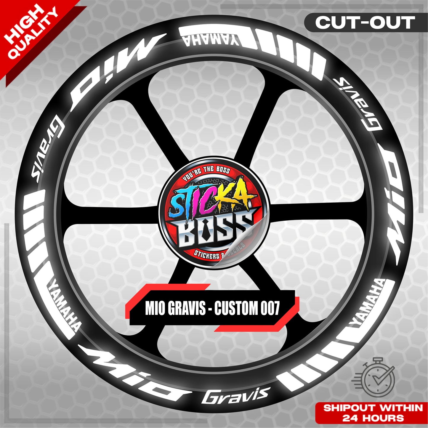 MIO GRAVIS MAG STICKER SET ( 2 MAGS ) - CUSTOM 007 | VINYL WATERPROOF CUT-OUT DECALS