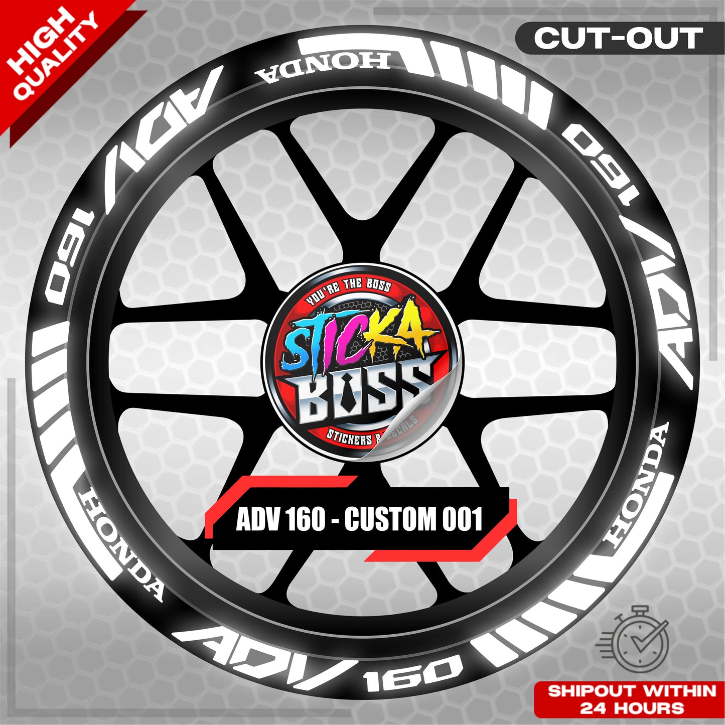 ADV 160 MAG STICKER SET ( 2 MAGS ) - CUSTOM 001 | VINYL WATERPROOF CUT-OUT DECALS