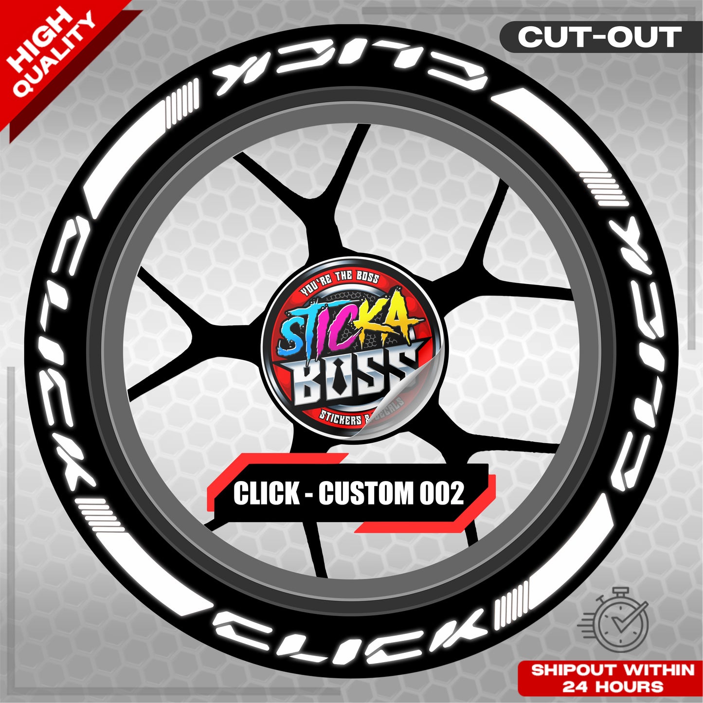 CLICK 125 / 150 / 160 MAGS STICKER SET ( 2 MAGS ) - CUSTOM 002 | VINYL WATERPROOF CUT-OUT DECALS