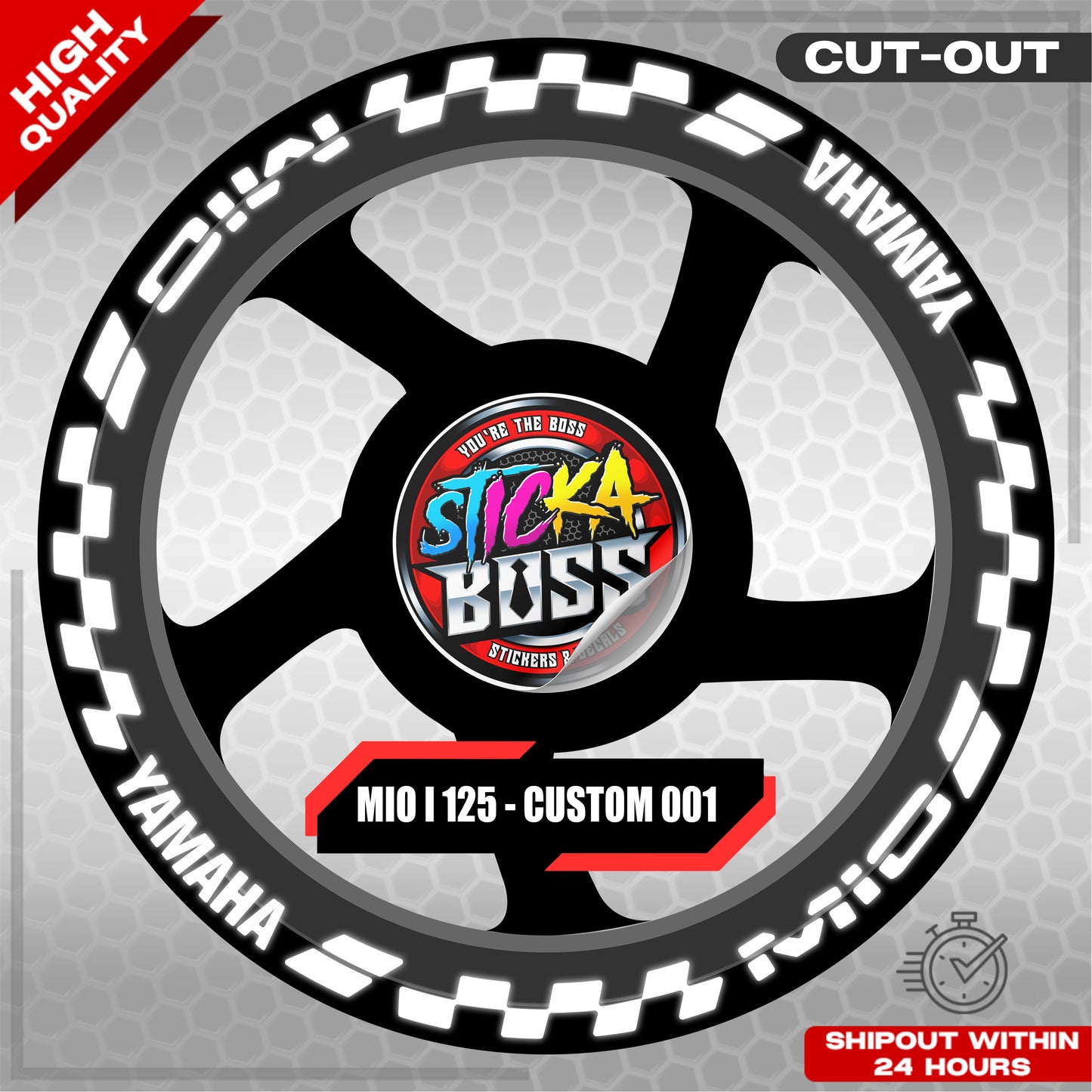 MIO I 125 MAGS STICKER SET ( 2 MAGS ) - CUSTOM 001 | VINYL WATERPROOF CUT-OUT DECALS