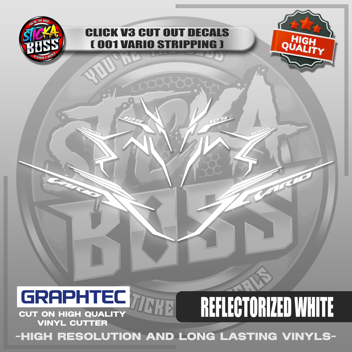 CLICK V3 CUT OUT DECALS ( 2025 VARIO STRIPPING 001 ) | VINYL WATERPROOF CUT-OUT STICKER DECALS
