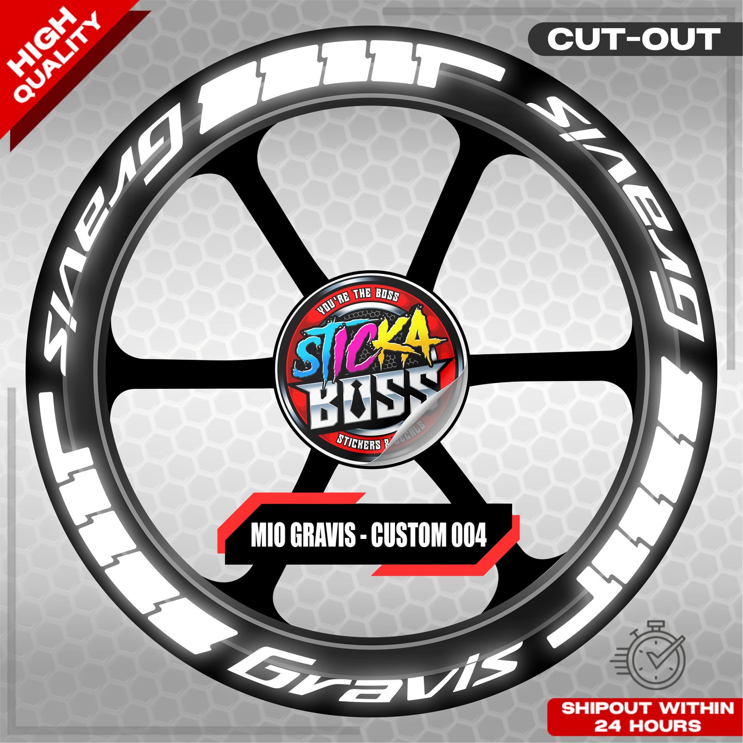 MIO GRAVIS MAG STICKER SET ( 2 MAGS ) - CUSTOM 004 | VINYL WATERPROOF CUT-OUT DECALS