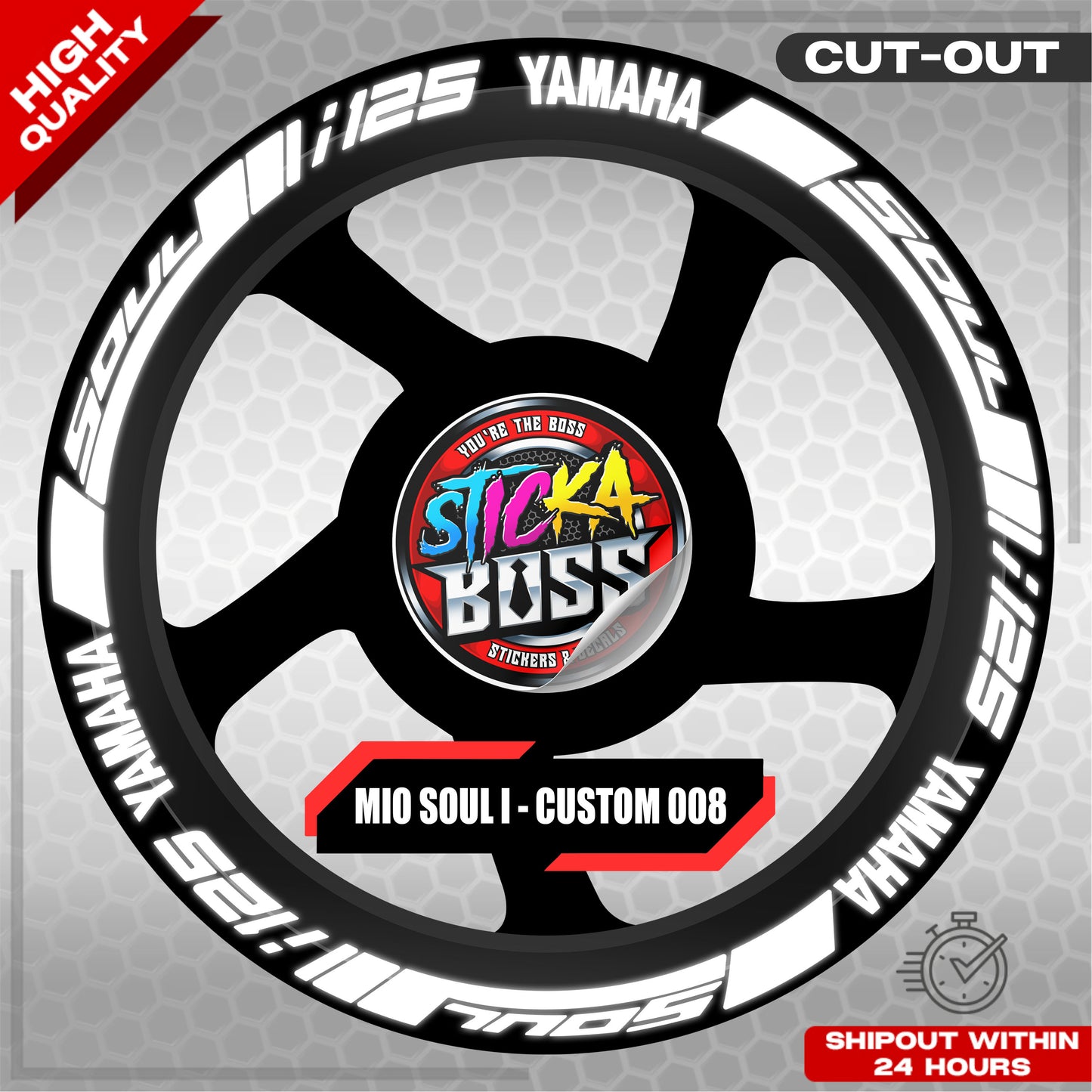 MIO SOUL I 125 MAG STICKER SET ( 2 MAGS ) - CUSTOM 008 | VINYL WATERPROOF CUT-OUT DECALS