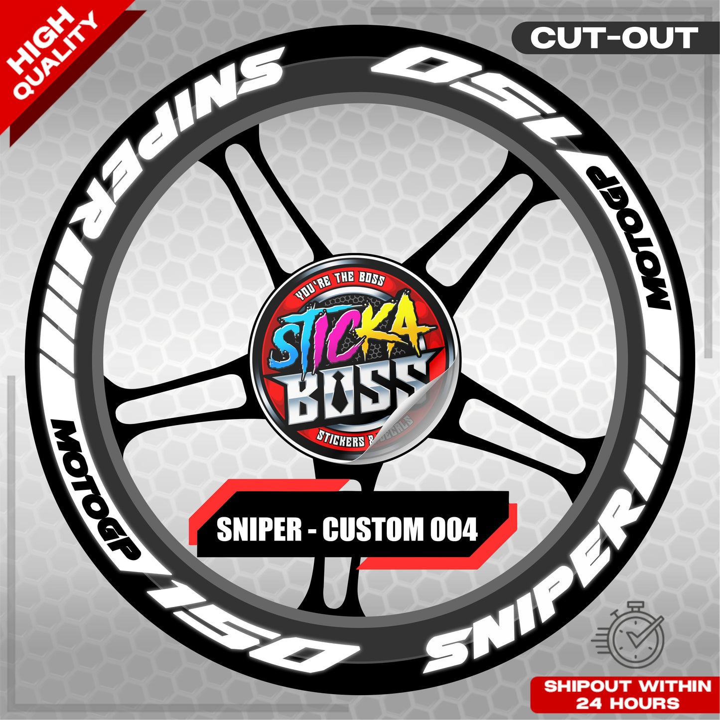 SNIPER 150 / 155 MAGS STICKER SET ( 2 MAGS ) - CUSTOM 004 | VINYL WATERPROOF CUT-OUT DECALS