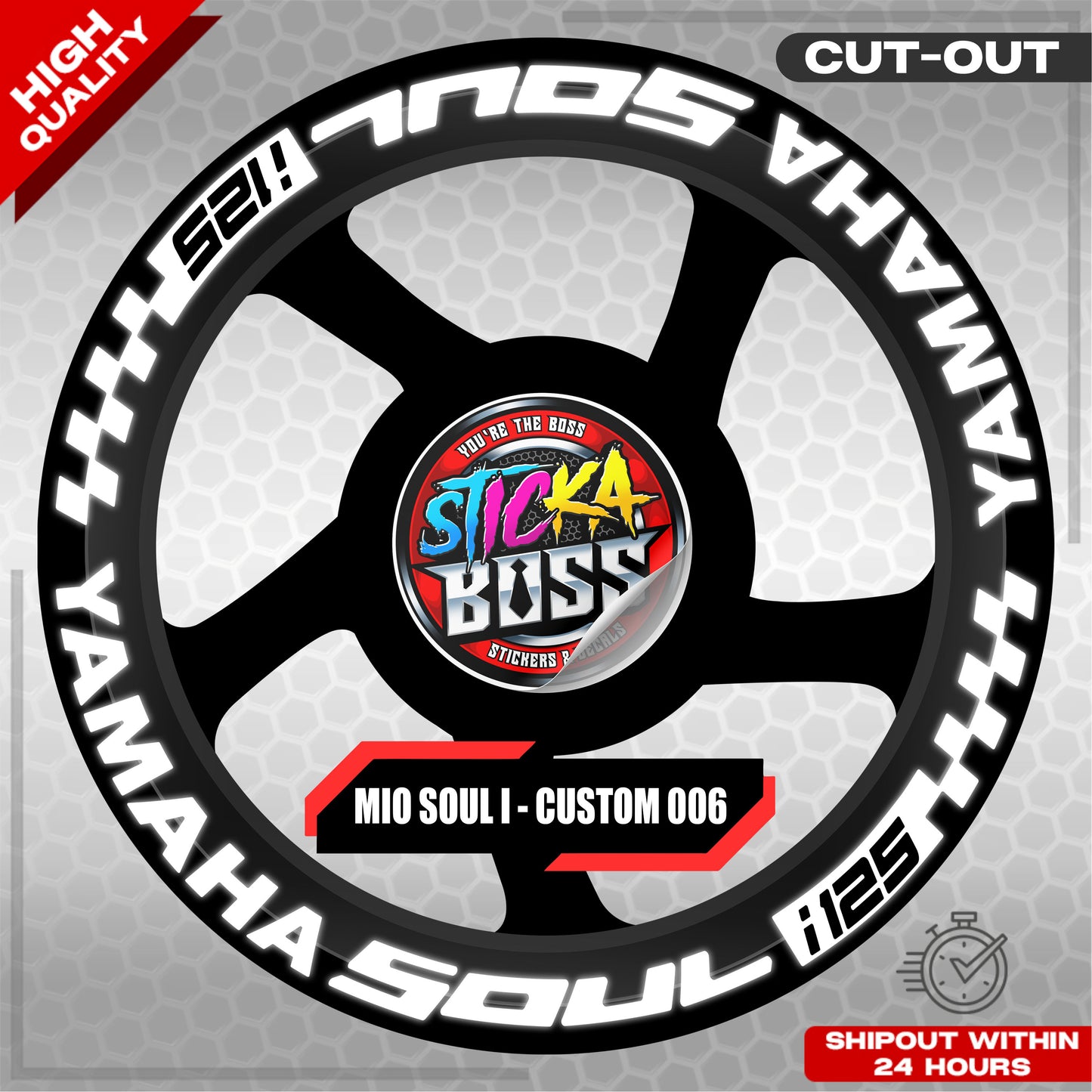 MIO SOUL I 125 MAG STICKER SET ( 2 MAGS ) - CUSTOM 006 | VINYL WATERPROOF CUT-OUT DECALS