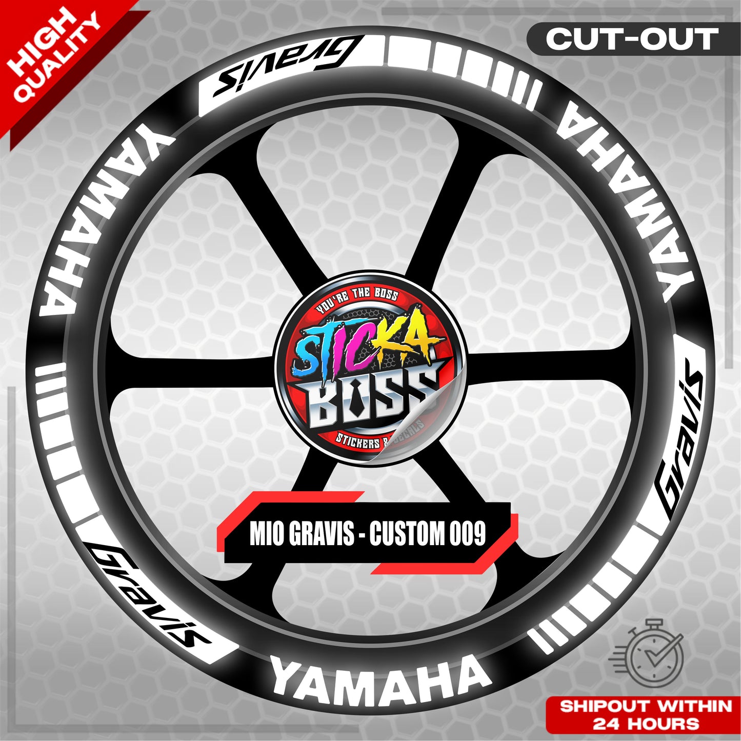 MIO GRAVIS MAG STICKER SET ( 2 MAGS ) - CUSTOM 009 | VINYL WATERPROOF CUT-OUT DECALS