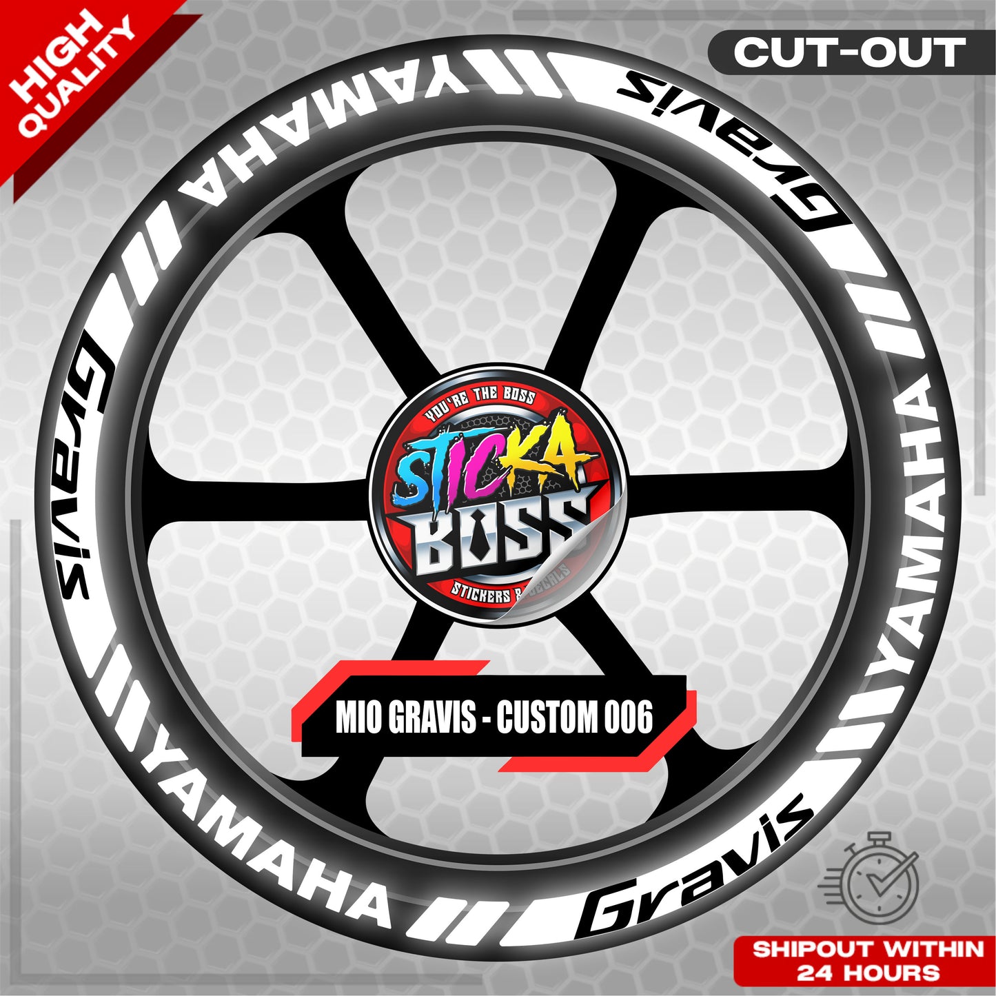MIO GRAVIS MAG STICKER SET ( 2 MAGS ) - CUSTOM 006 | VINYL WATERPROOF CUT-OUT DECALS