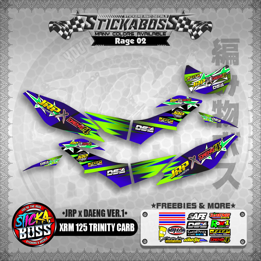 XRM 125 TRINITY CARB DECALS - (JRP x DAENG VER.1)【PREMIUM GLOSSY LAMINATED】