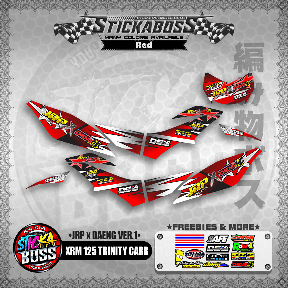 XRM 125 TRINITY CARB DECALS - (JRP x DAENG VER.1)【PREMIUM GLOSSY LAMINATED】