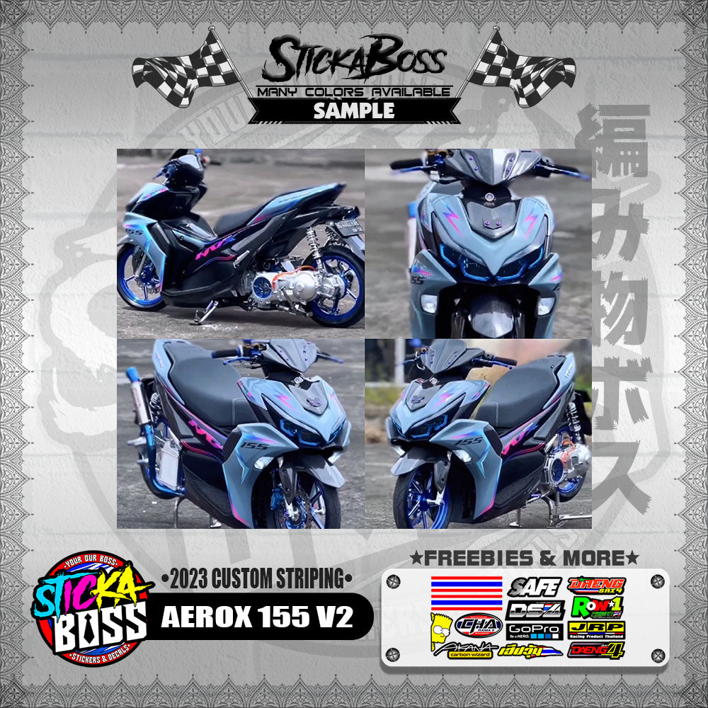 AEROX 155 V2 DECALS ( 2023 CUSTOM STRIPING )【WITH FREEBIES】