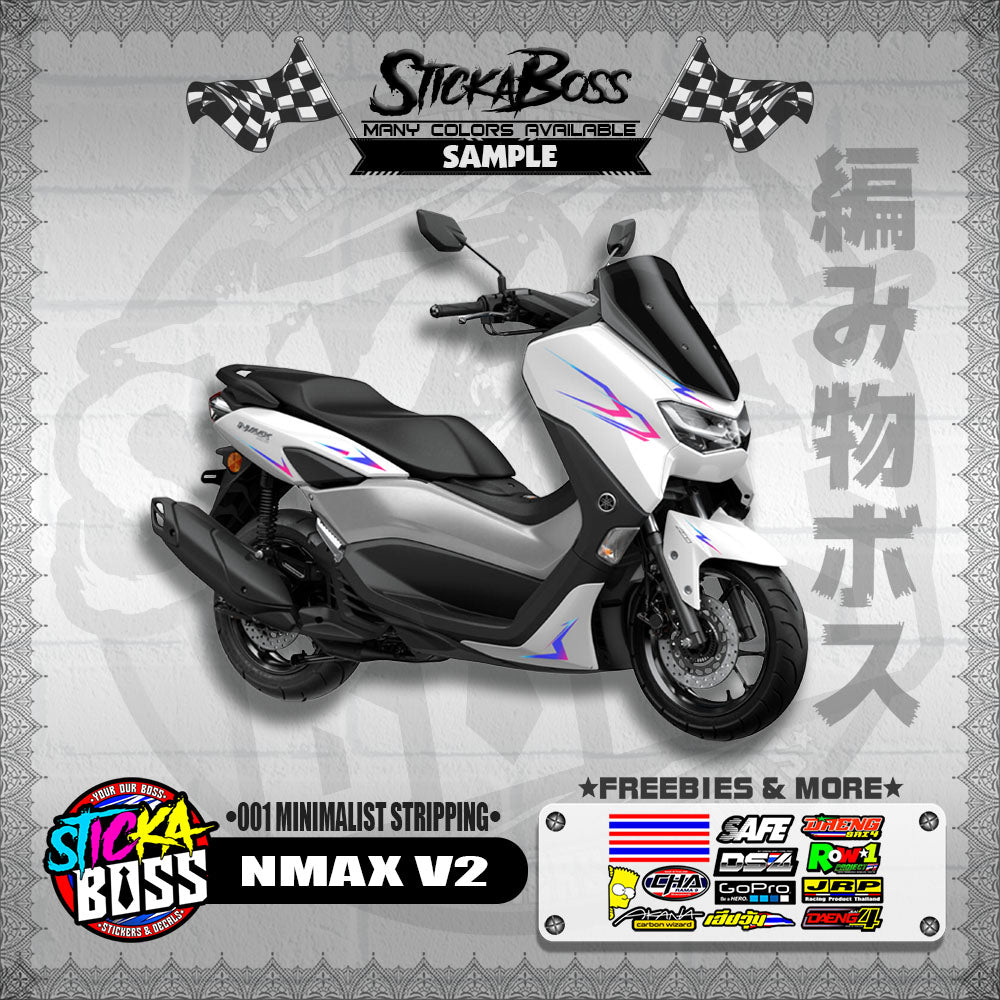 NMAX V2 DECALS ( 001 MINIMALIST STRIPPING )【WITH FREEBIES】