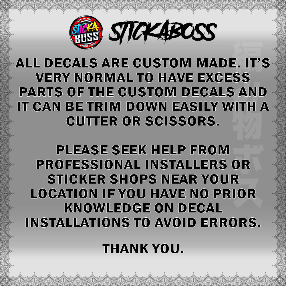 【PREMIUM UV PRINT】TRANSPARENT CLICK V3 INDO STICKER DECALS (2025 SHARP ABSTRACT )【WITH FREEBIES】