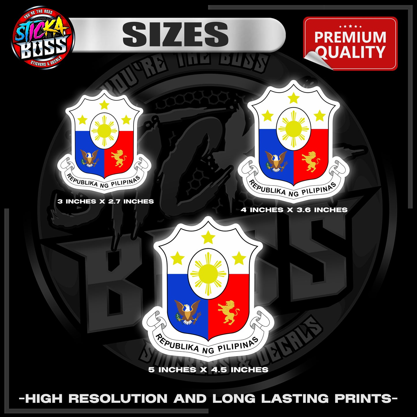 REPUBLIKA NG PILIPINAS LOGO 3M REFLECTIVE STICKER | PREMIUM LAMINATED【PREMIUM QUALITY】