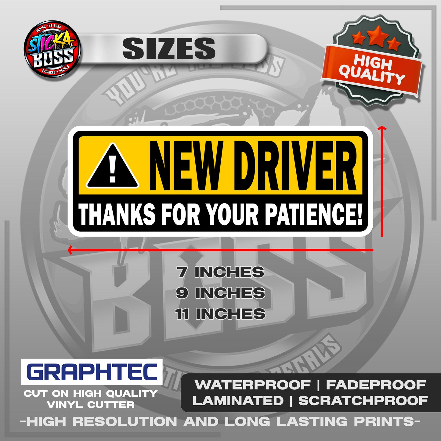 NEW DRIVER / LADY DRIVER / STUDENT DRIVER | VINYL WATERPROOF STICKER | PREMIUM LAMINATED【PRINTED】