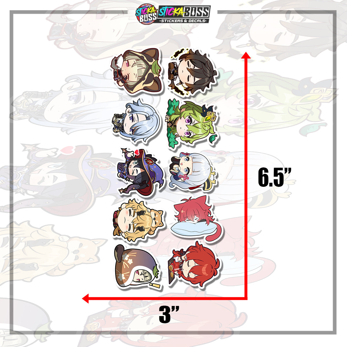 GENSHIN | STICKER SET ( ANIME VINYL STICKER DECALS )【Stickaboss】