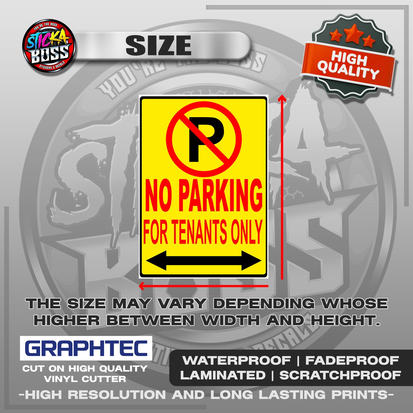 PARKING SIGNAGES | VINYL WATERPROOF STICKER | PREMIUM LAMINATED【PRINTED】