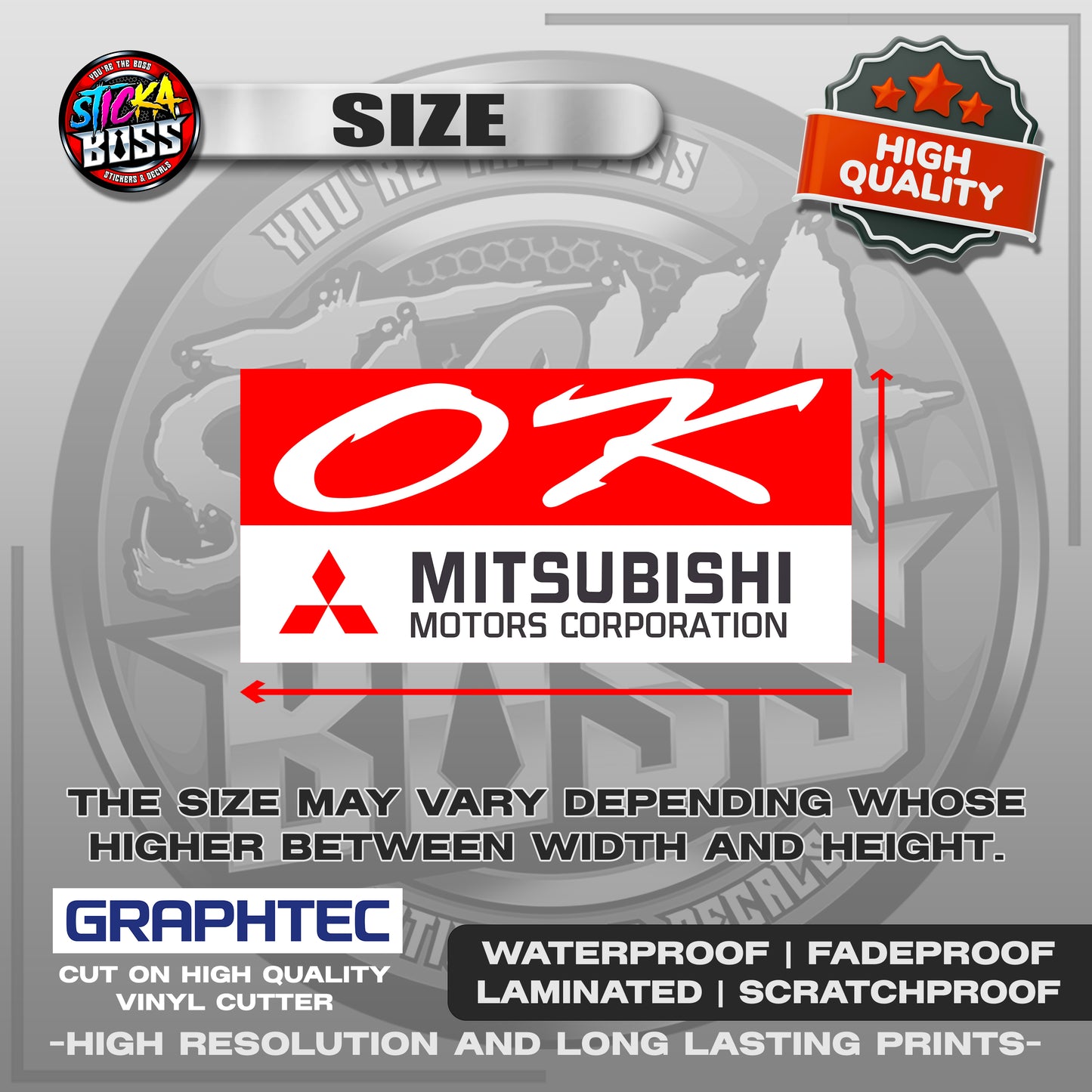 MITSUBISHI OK | VINYL WATERPROOF STICKER | PREMIUM LAMINATED【PRINTED】