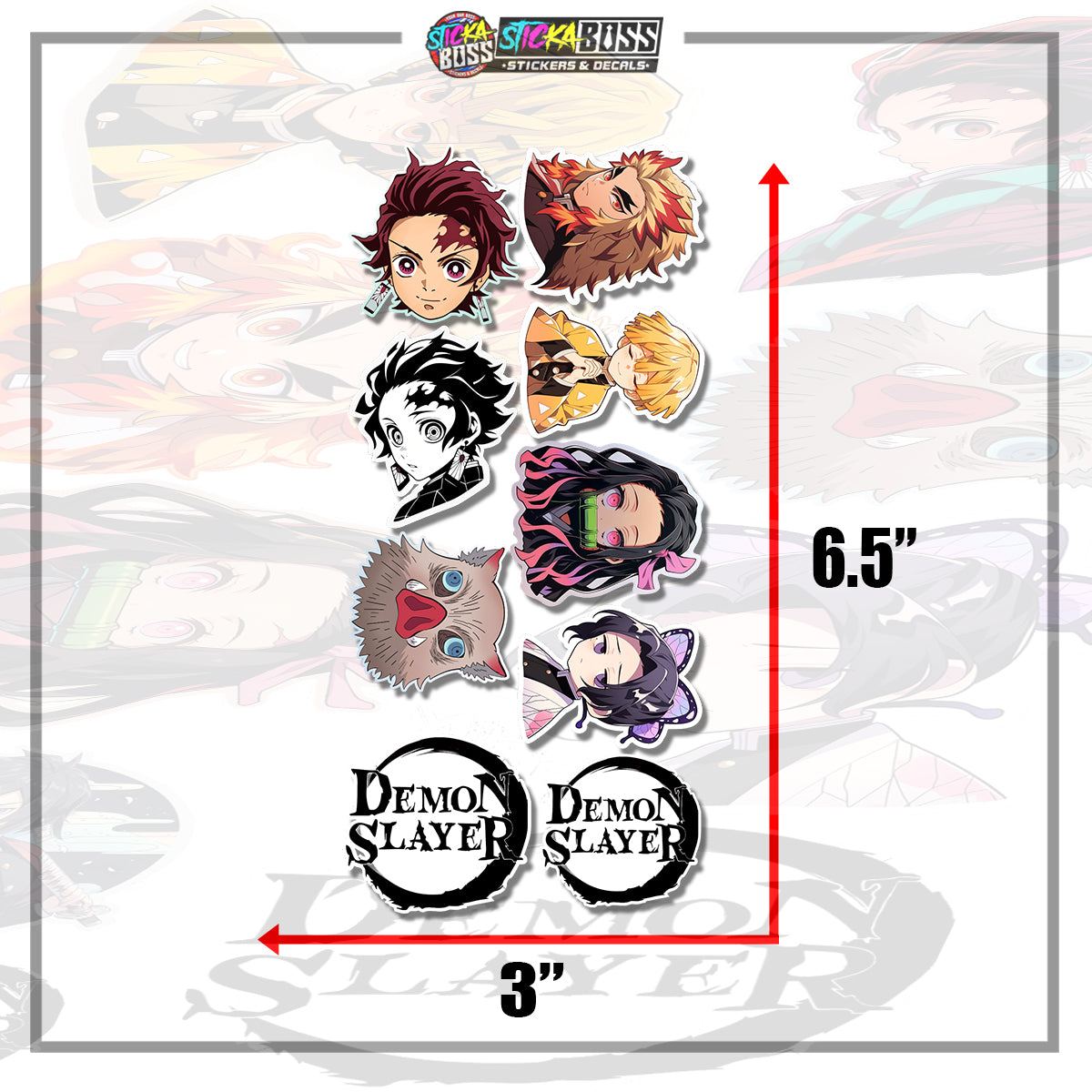 DEMONSLAYER | STICKER SET ( ANIME VINYL STICKER DECALS )【Stickaboss】