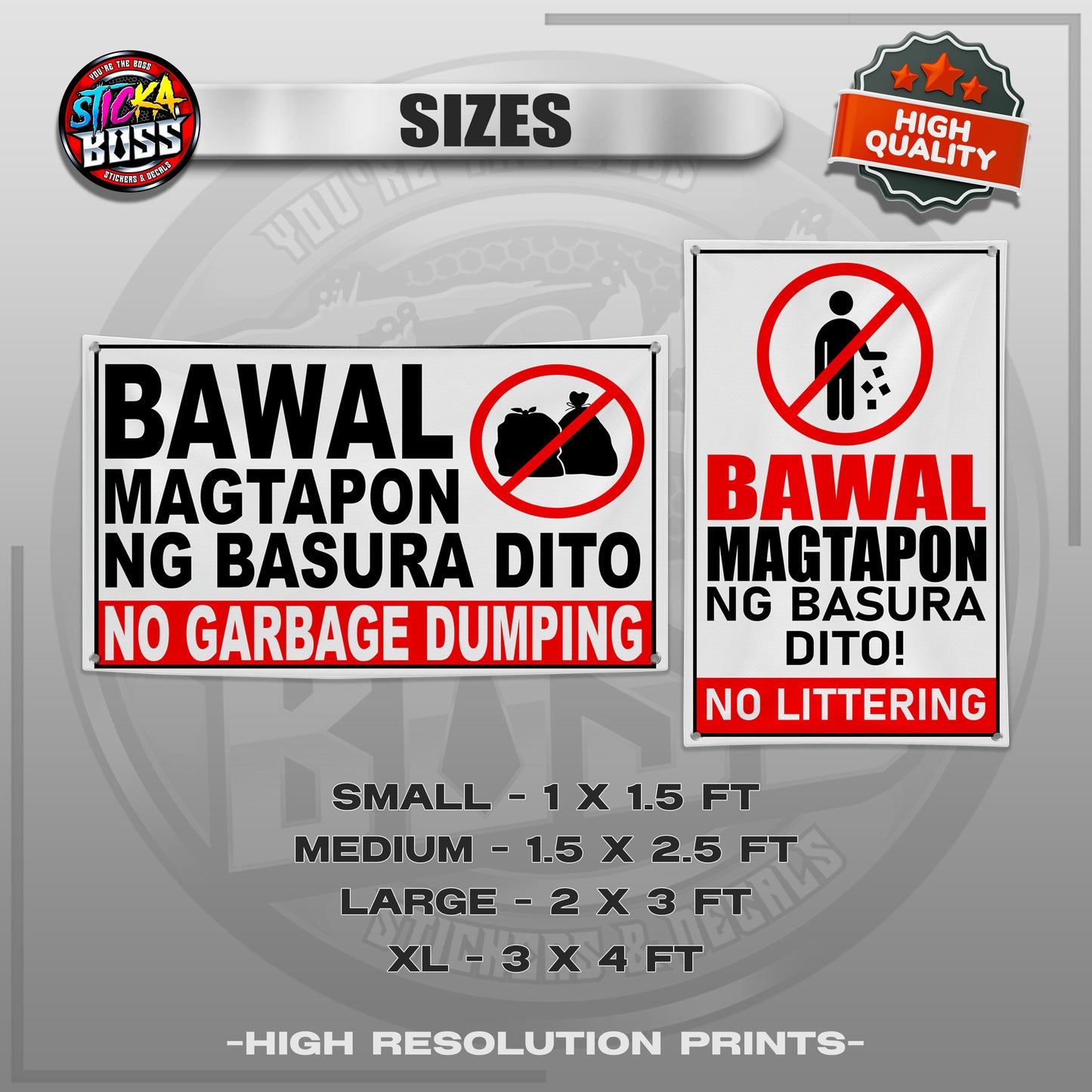 TARPAULIN BAWAL MAGTAPON NG BASURA DITO | TARPAULIN HIGH RESOLUTION PRINT【STICKABOSS】