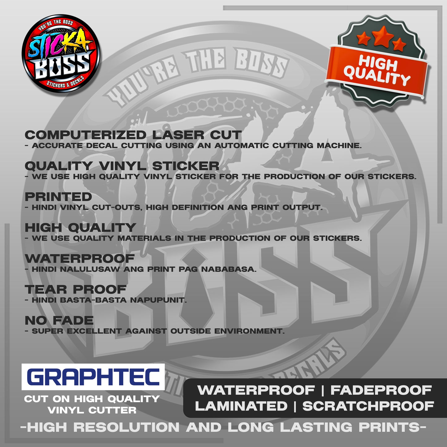 NOT FOR HIRE, FAMILY USE ETC. | VINYL WATERPROOF STICKER | PREMIUM LAMINATED【PRINTED】