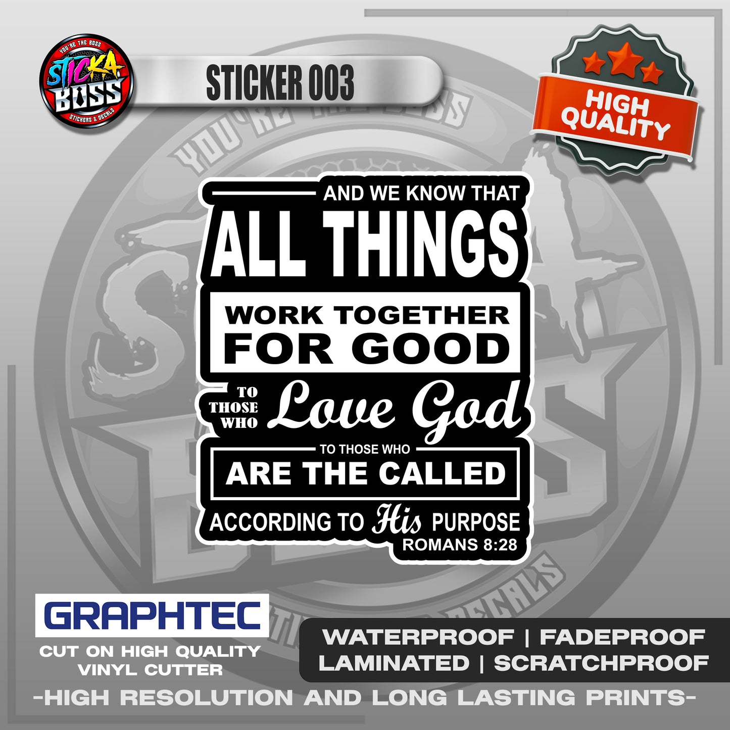 BIBLE VERSE STICKERS PART 1 | VINYL WATERPROOF STICKER | PREMIUM LAMINATED【PRINTED】