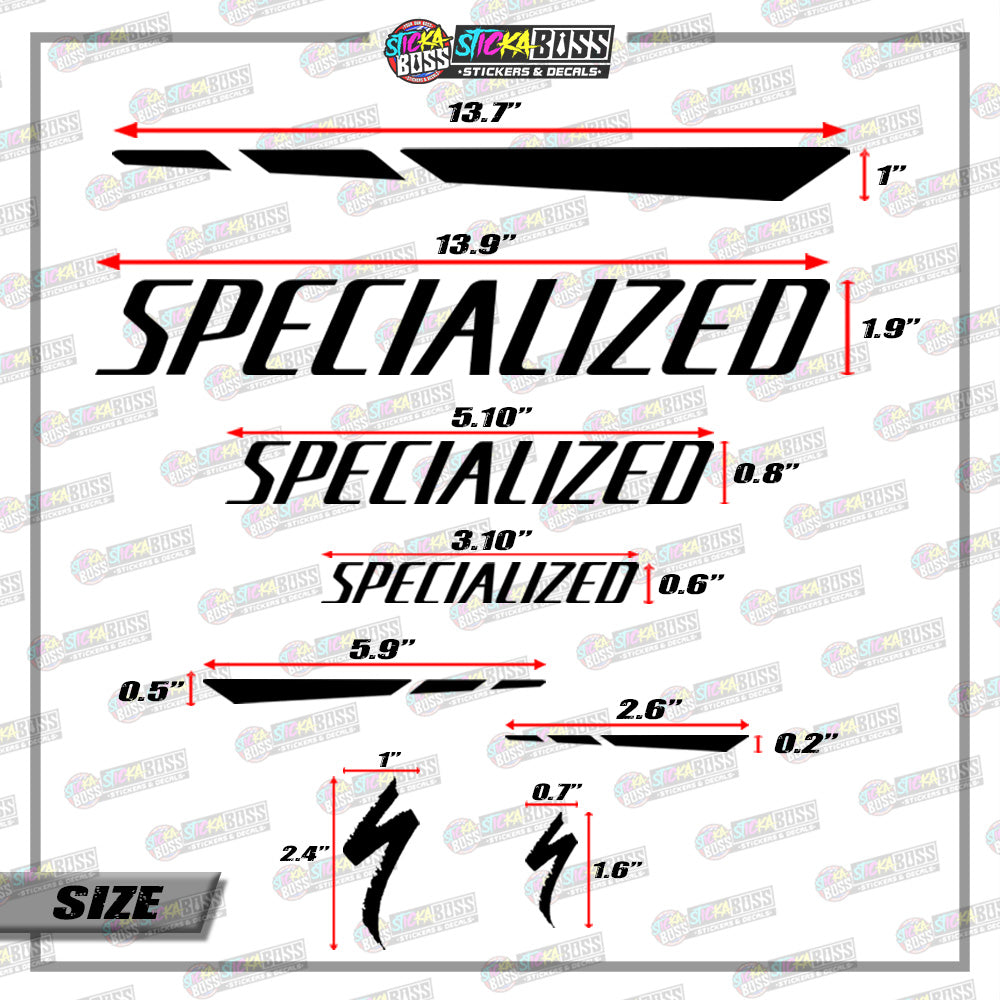 SPECIALIZED BIKE DECALS ( VINYL CUT-OUT STICKER DECALS )【Stickaboss】