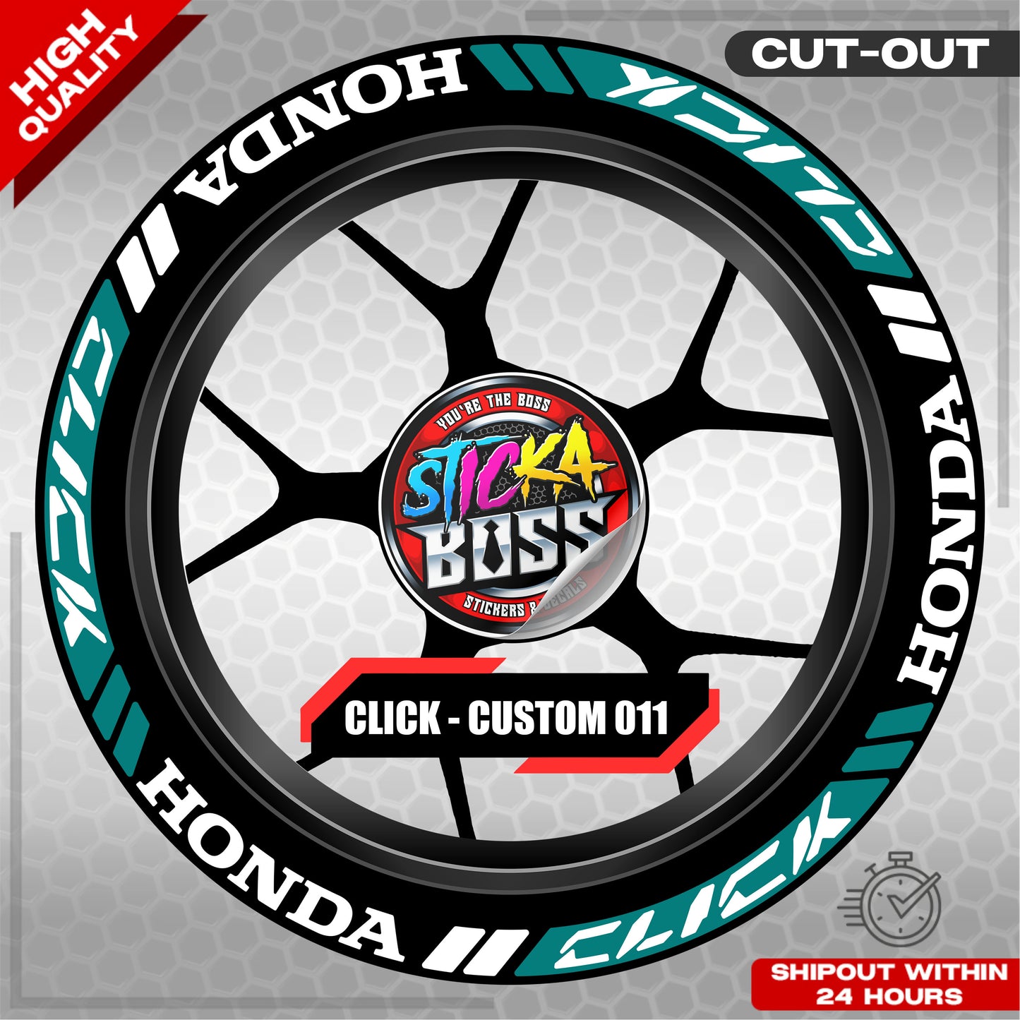 CLICK 125 / 150 / 160 MAG STICKER SET ( 2 MAGS ) - CUSTOM 011 | VINYL WATERPROOF CUT-OUT DECALS