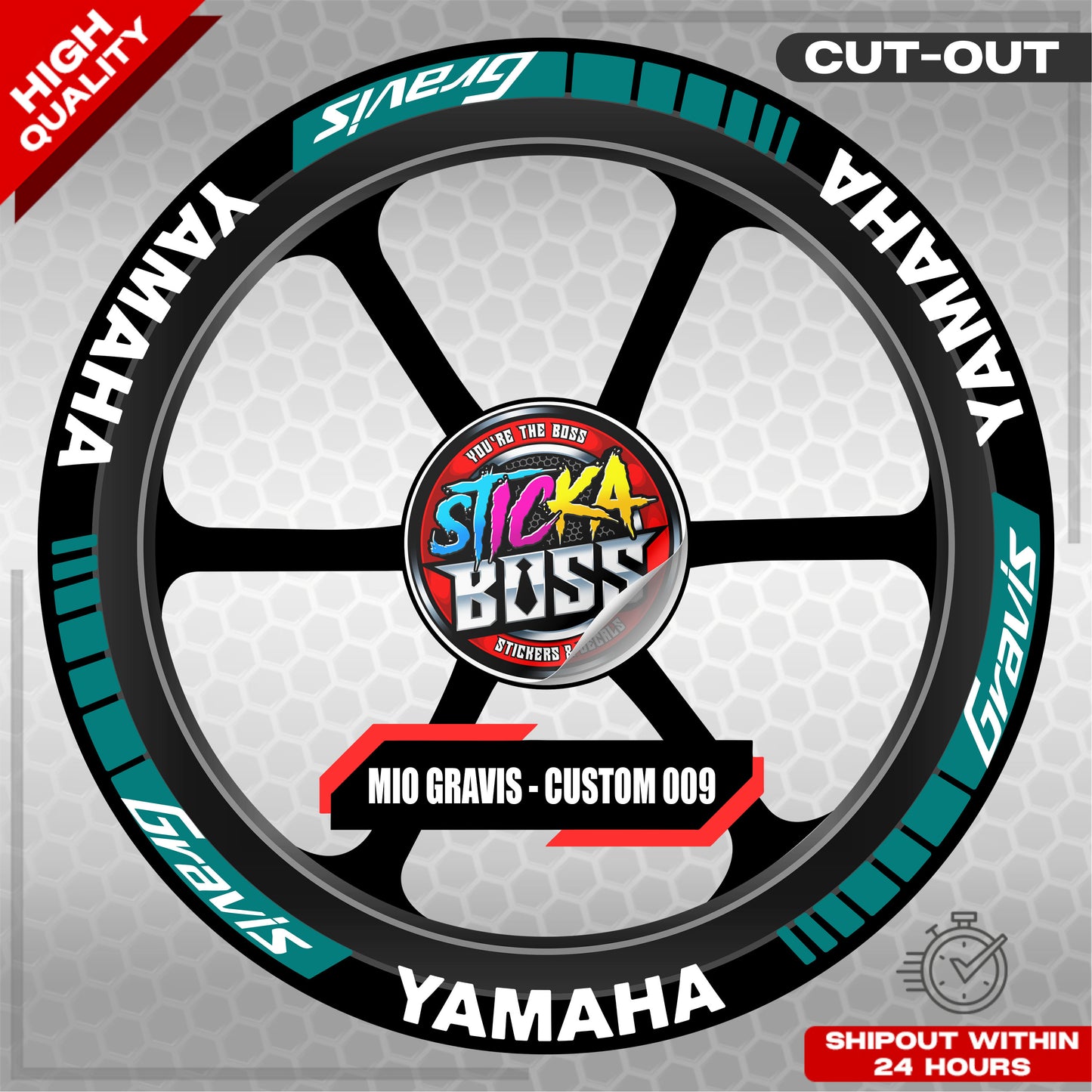 MIO GRAVIS MAG STICKER SET ( 2 MAGS ) - CUSTOM 009 | VINYL WATERPROOF CUT-OUT DECALS