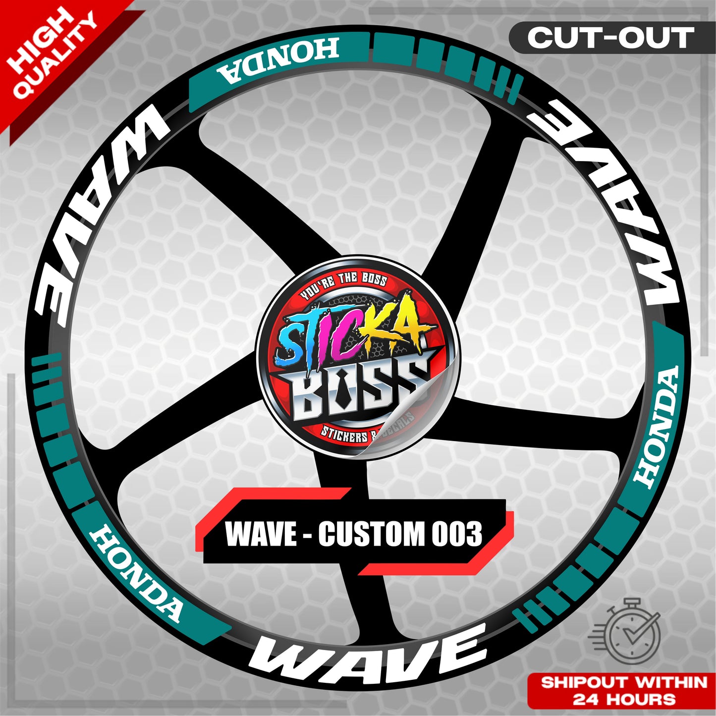 WAVE 110 / 125 MAG STICKER SET ( 2 MAGS ) - CUSTOM 003 | VINYL WATERPROOF CUT-OUT DECALS