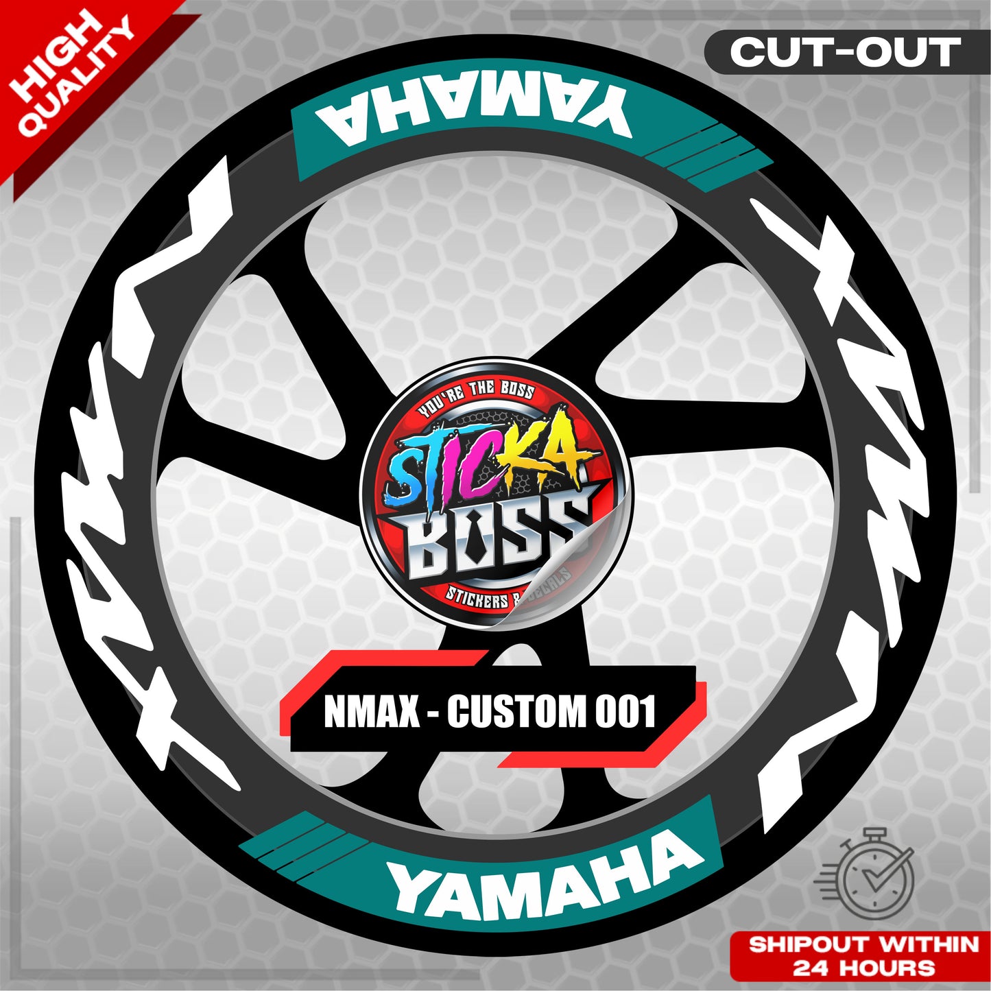 NMAX 155 MAGS STICKER SET ( 2 MAGS ) - CUSTOM 001 | VINYL WATERPROOF CUT-OUT DECALS
