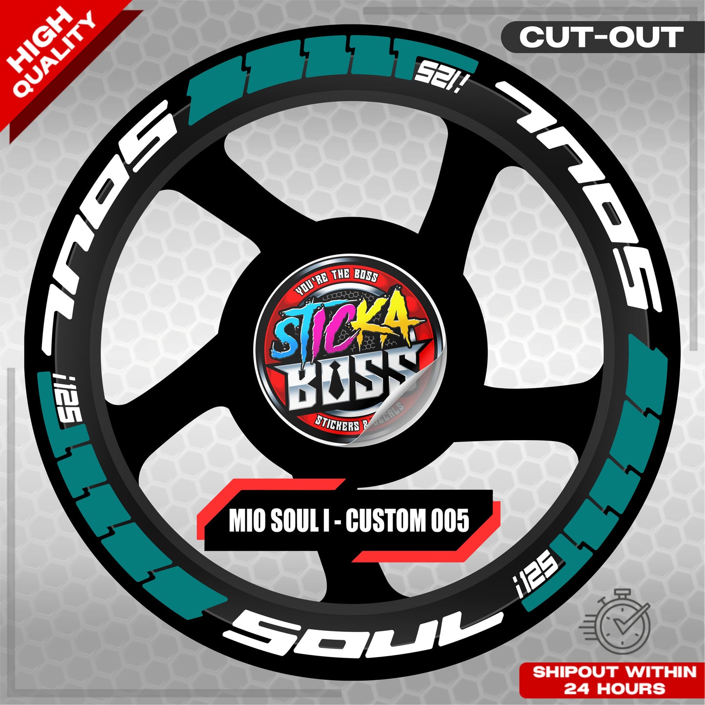 MIO SOUL I 125 MAG STICKER SET ( 2 MAGS ) - CUSTOM 005 | VINYL WATERPROOF CUT-OUT DECALS