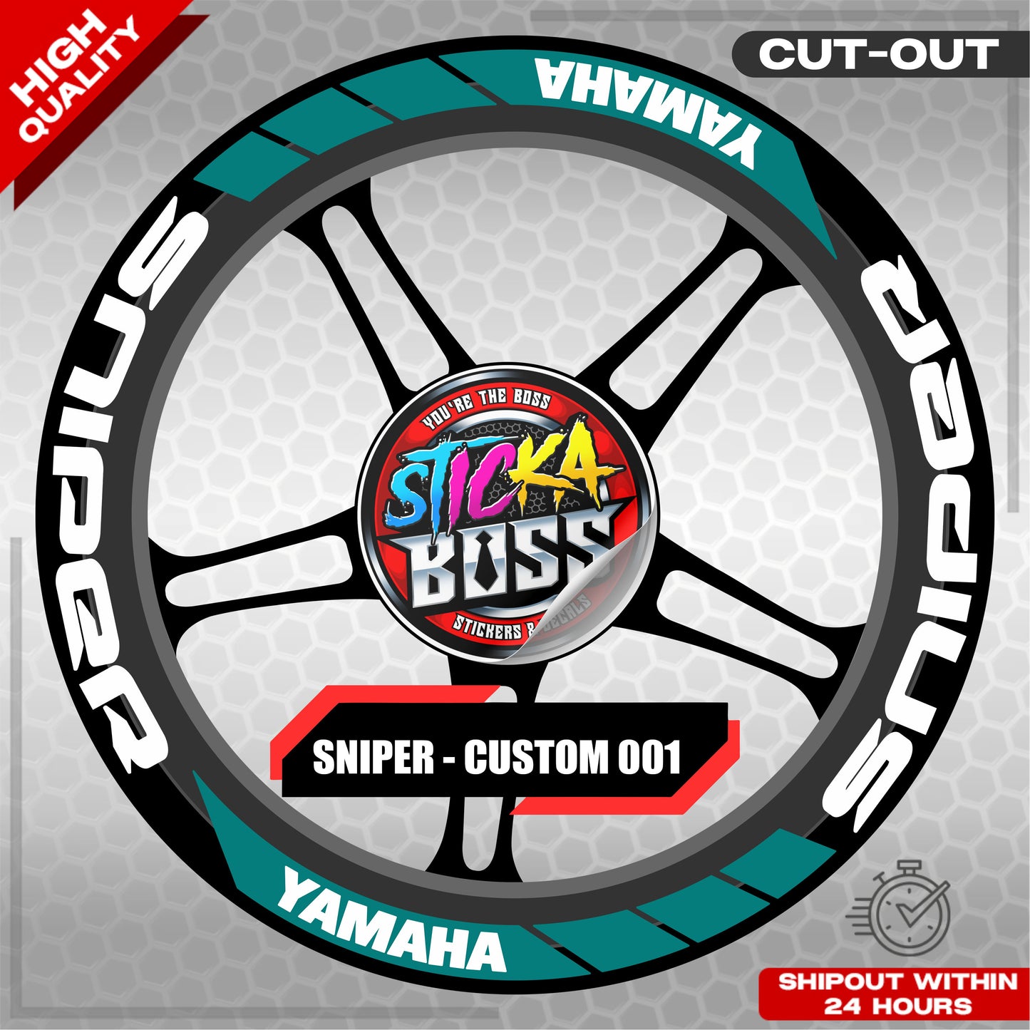 SNIPER 150 / 155 MAGS STICKER SET ( 2 MAGS ) - CUSTOM 001 | VINYL WATERPROOF CUT-OUT DECALS