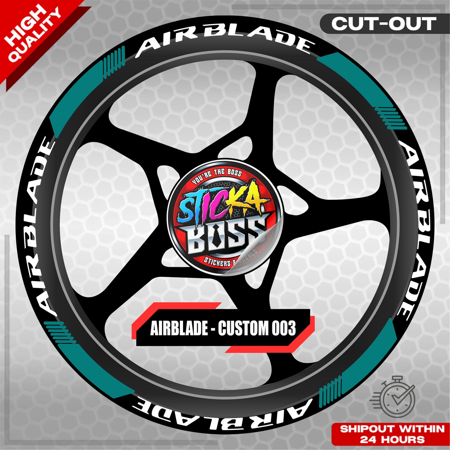 AIRBLADE 150 / 160 MAG STICKER SET ( 2 MAGS ) - CUSTOM 003 | VINYL WATERPROOF CUT-OUT DECALS