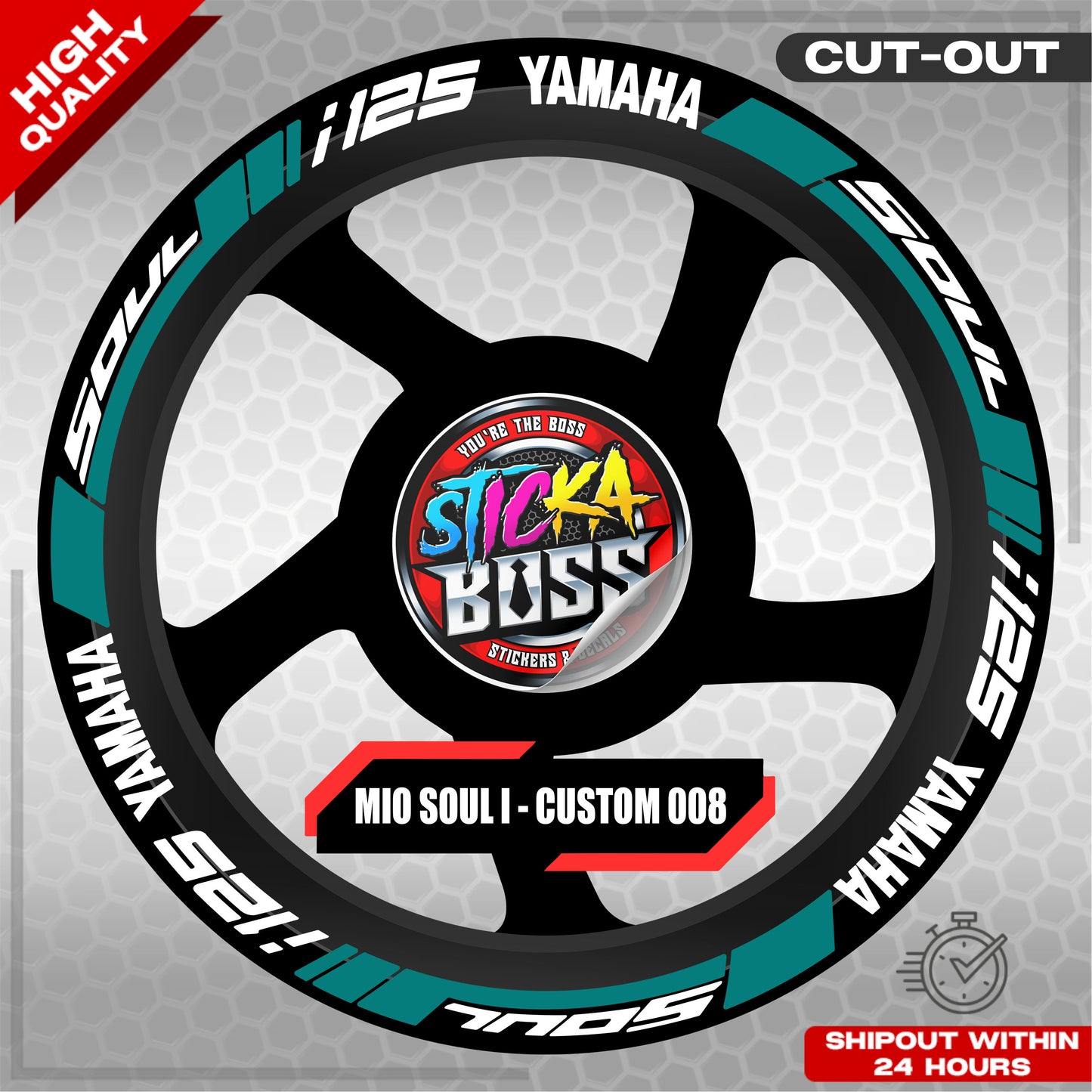 MIO SOUL I 125 MAG STICKER SET ( 2 MAGS ) - CUSTOM 008 | VINYL WATERPROOF CUT-OUT DECALS