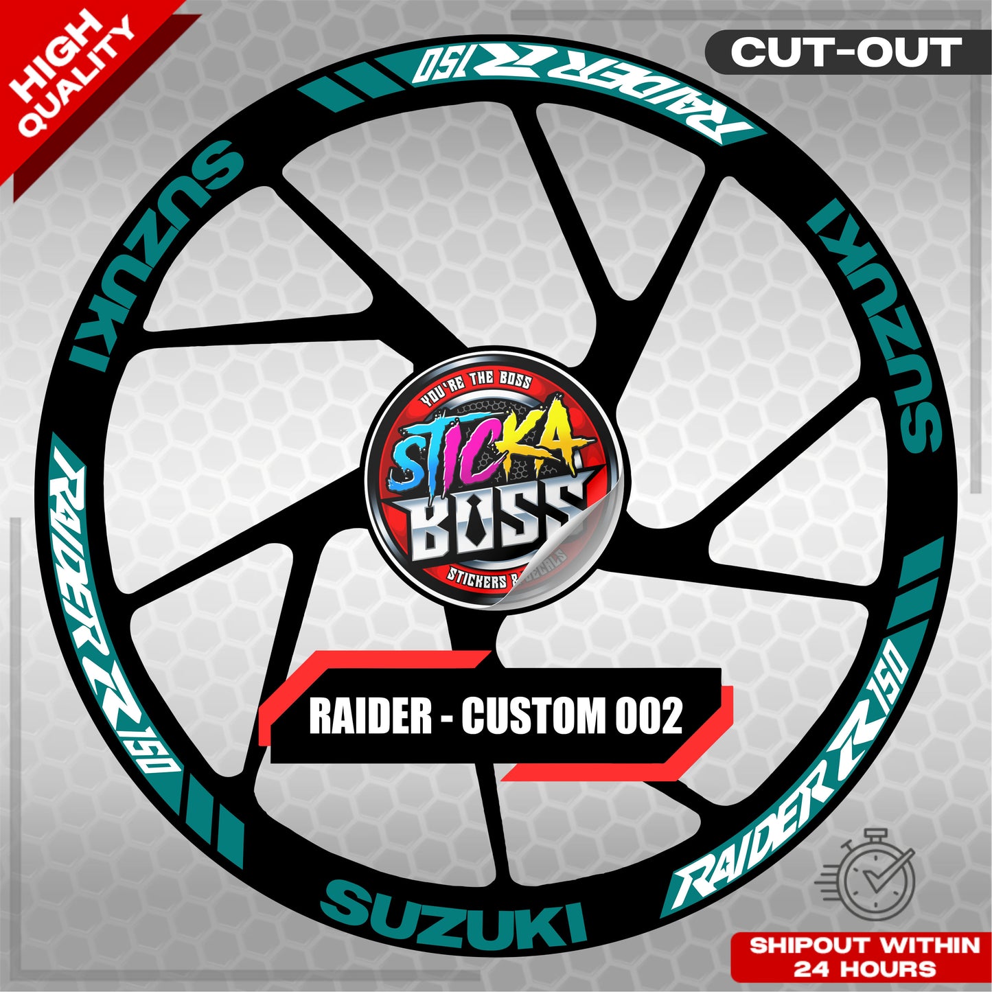 RAIDER R150 MAG STICKER SET ( 2 MAGS ) - CUSTOM 002 | VINYL WATERPROOF CUT-OUT DECALS