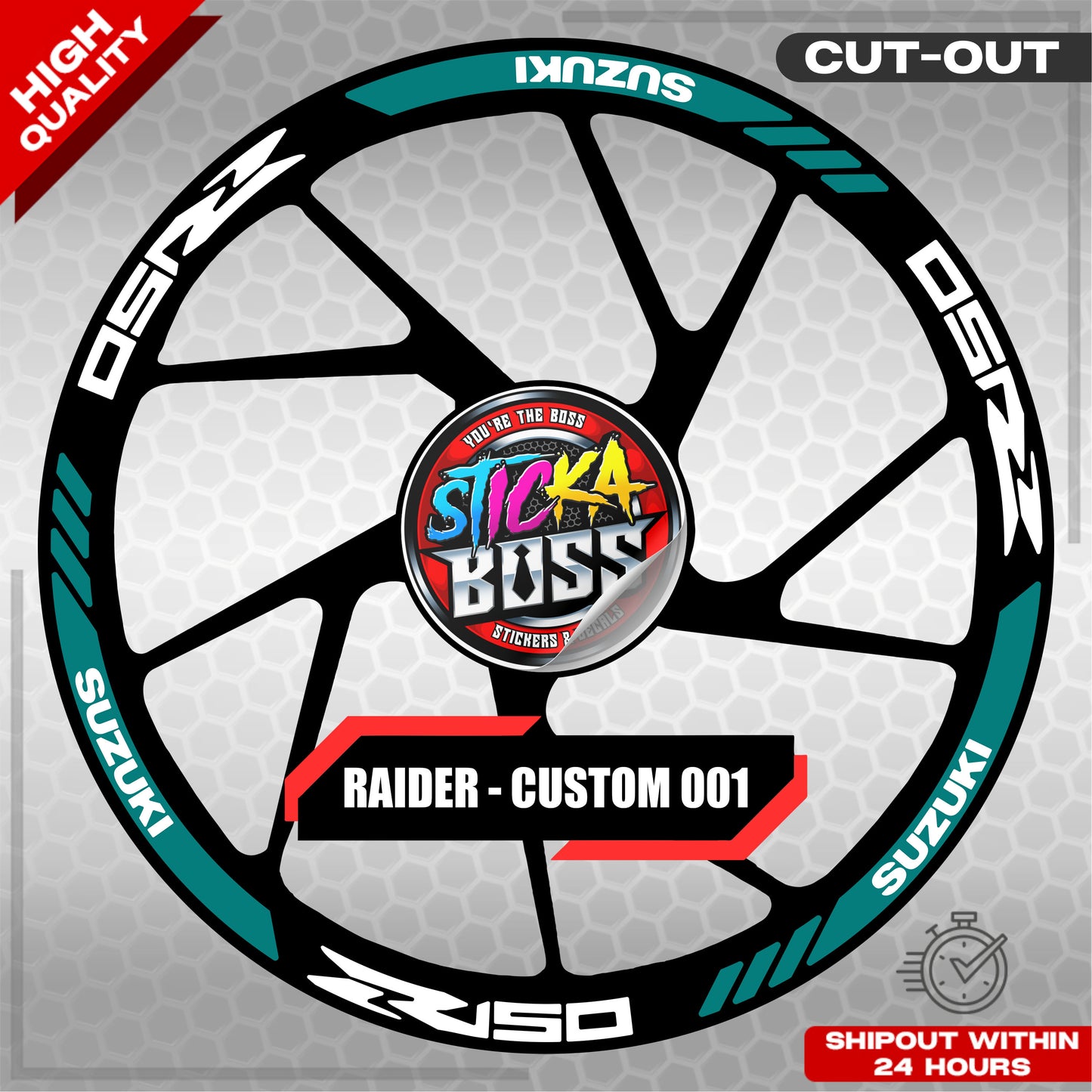RAIDER R150 MAG STICKER SET ( 2 MAGS ) - CUSTOM 001 | VINYL WATERPROOF CUT-OUT DECALS