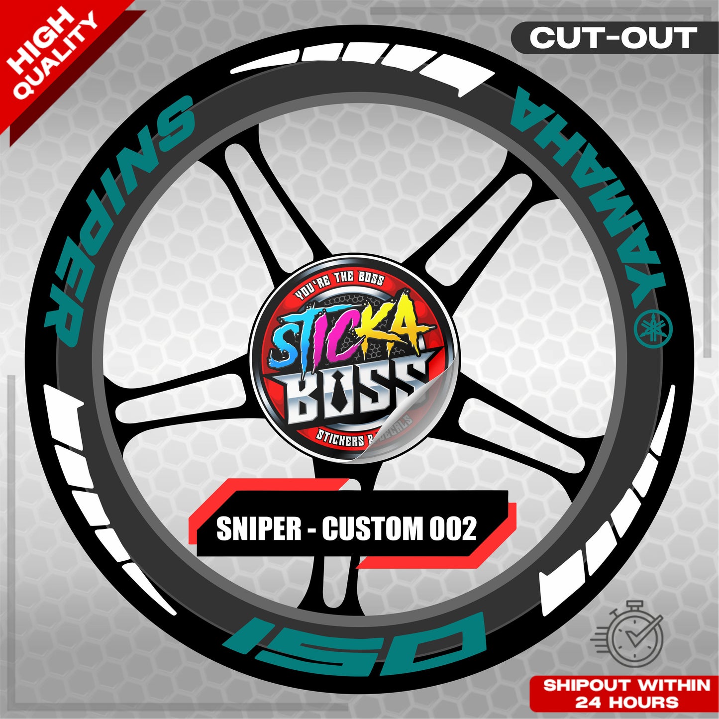 SNIPER 150 / 155 MAGS STICKER SET ( 2 MAGS ) - CUSTOM 002 | VINYL WATERPROOF CUT-OUT DECALS