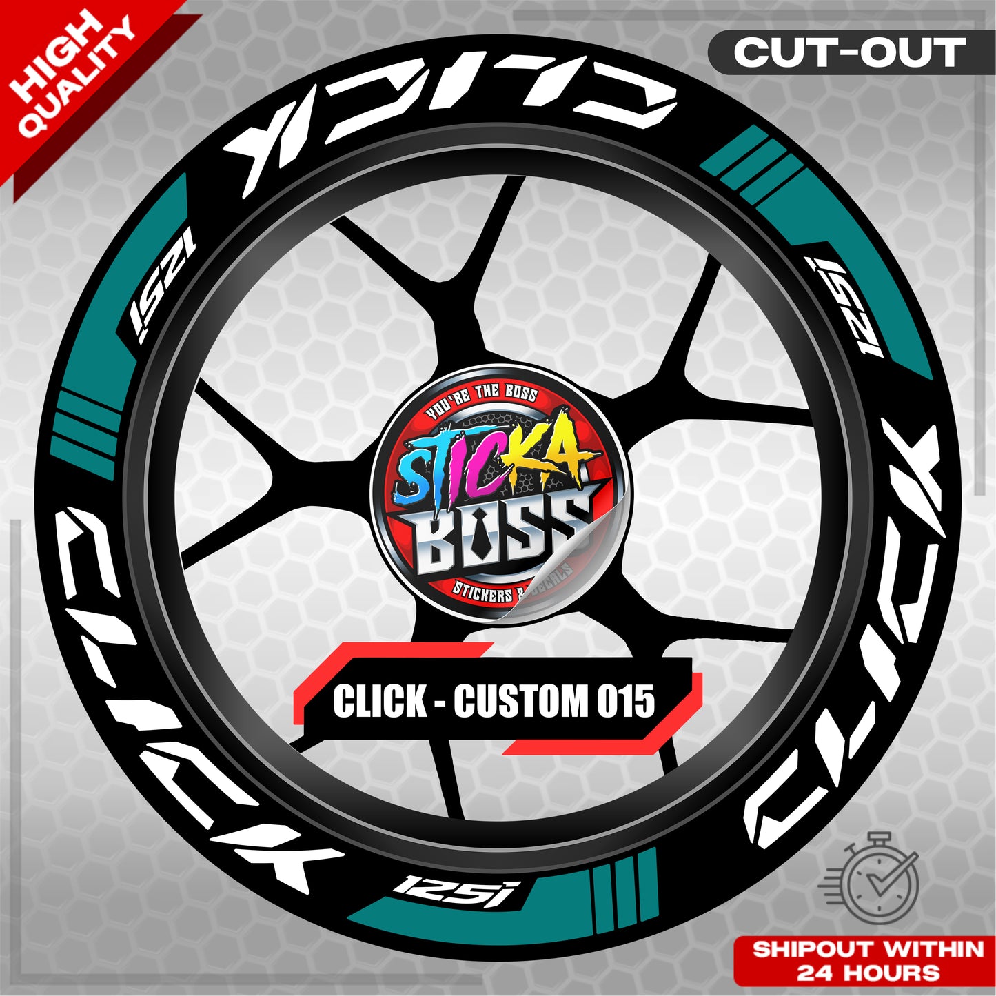CLICK 125 MAG STICKER SET ( 2 MAGS ) - CUSTOM 015 | VINYL WATERPROOF CUT-OUT DECALS
