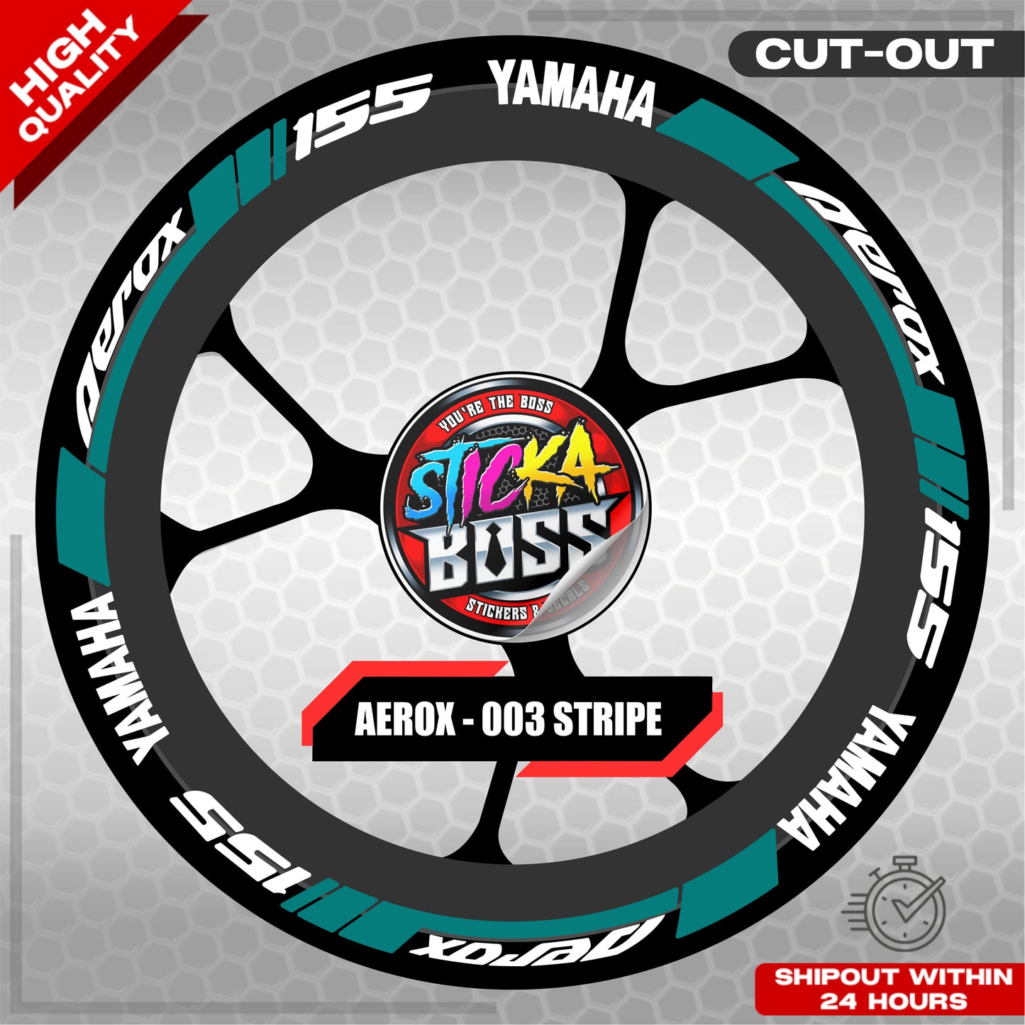 AEROX MAG STICKER SET ( 2 MAGS ) - 003 STRIPE | VINYL WATERPROOF CUT-OUT DECALS