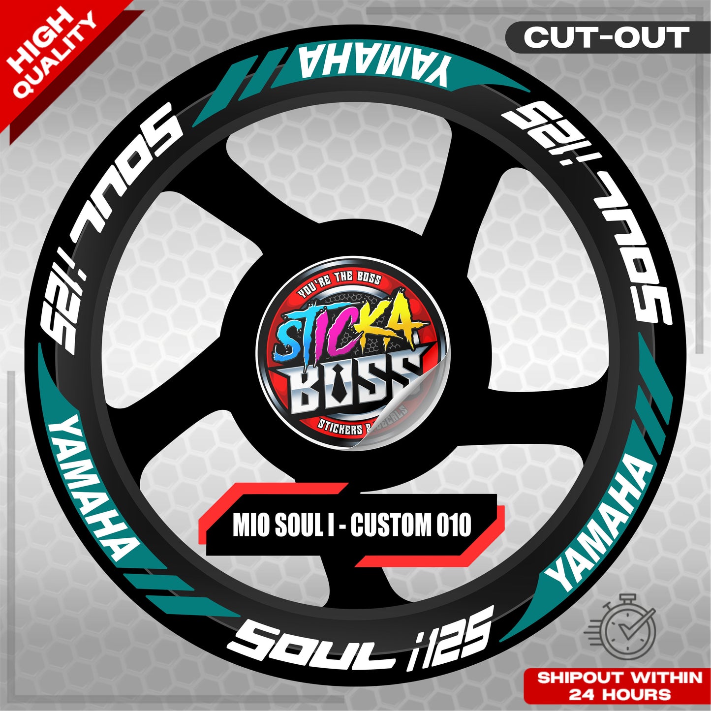 MIO SOUL I 125 MAG STICKER SET ( 2 MAGS ) - CUSTOM 010 | VINYL WATERPROOF CUT-OUT DECALS