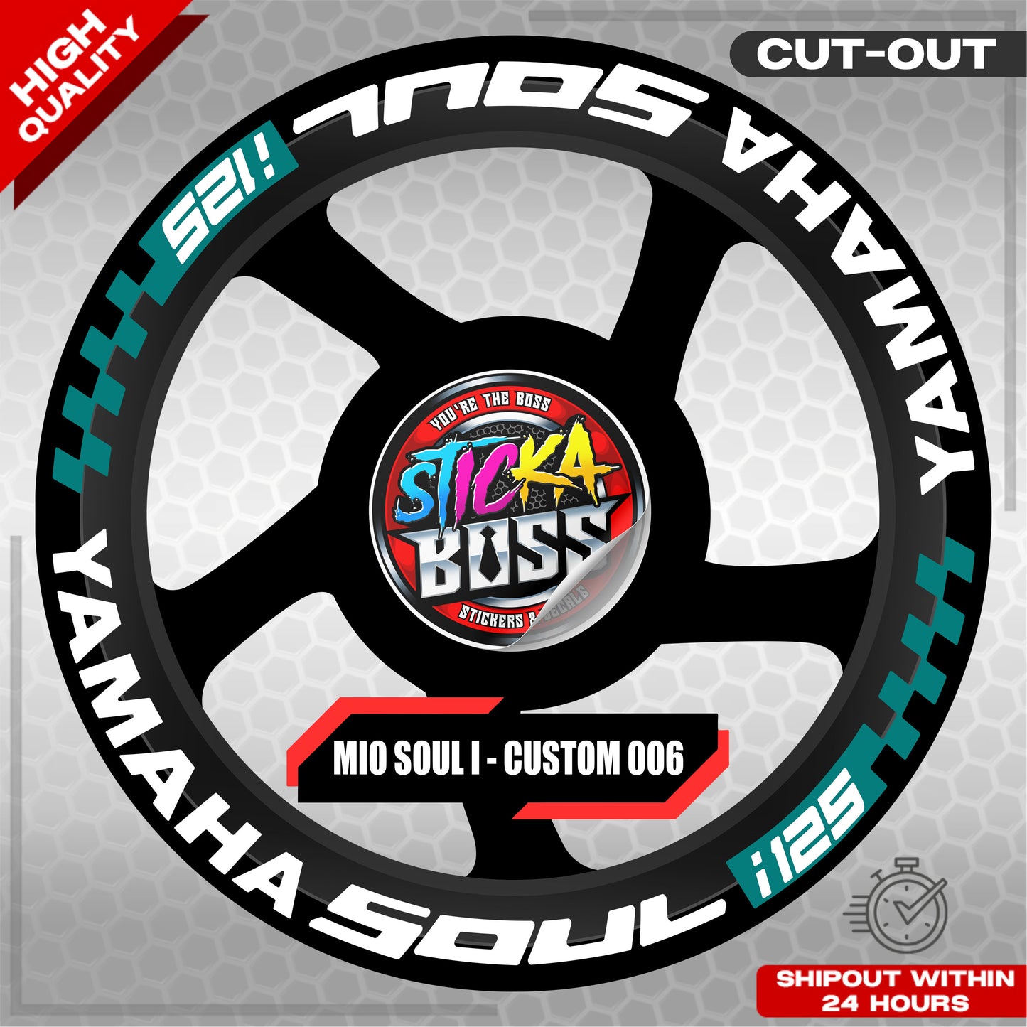 MIO SOUL I 125 MAG STICKER SET ( 2 MAGS ) - CUSTOM 006 | VINYL WATERPROOF CUT-OUT DECALS