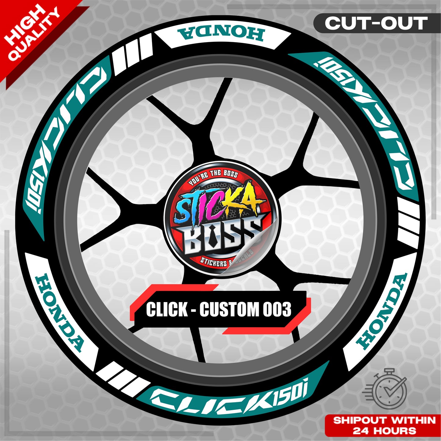 CLICK 150 MAGS STICKER SET ( 2 MAGS ) - CUSTOM 003 | VINYL WATERPROOF CUT-OUT DECALS