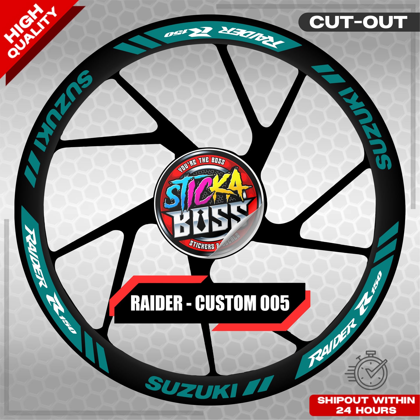 RAIDER R150 MAGS STICKER SET ( 2 MAGS ) - CUSTOM 005 | VINYL WATERPROOF CUT-OUT DECALS