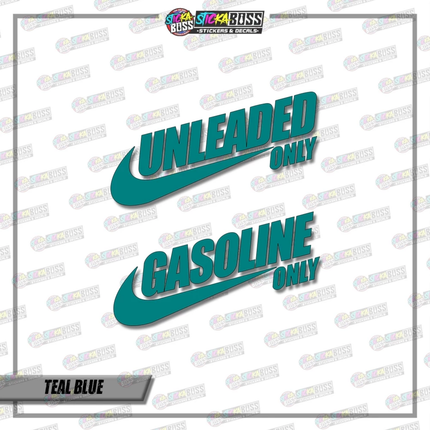 UNLEADED AND GASOLINE ( VINYL CUT-OUT STICKER DECALS )【Stickaboss】