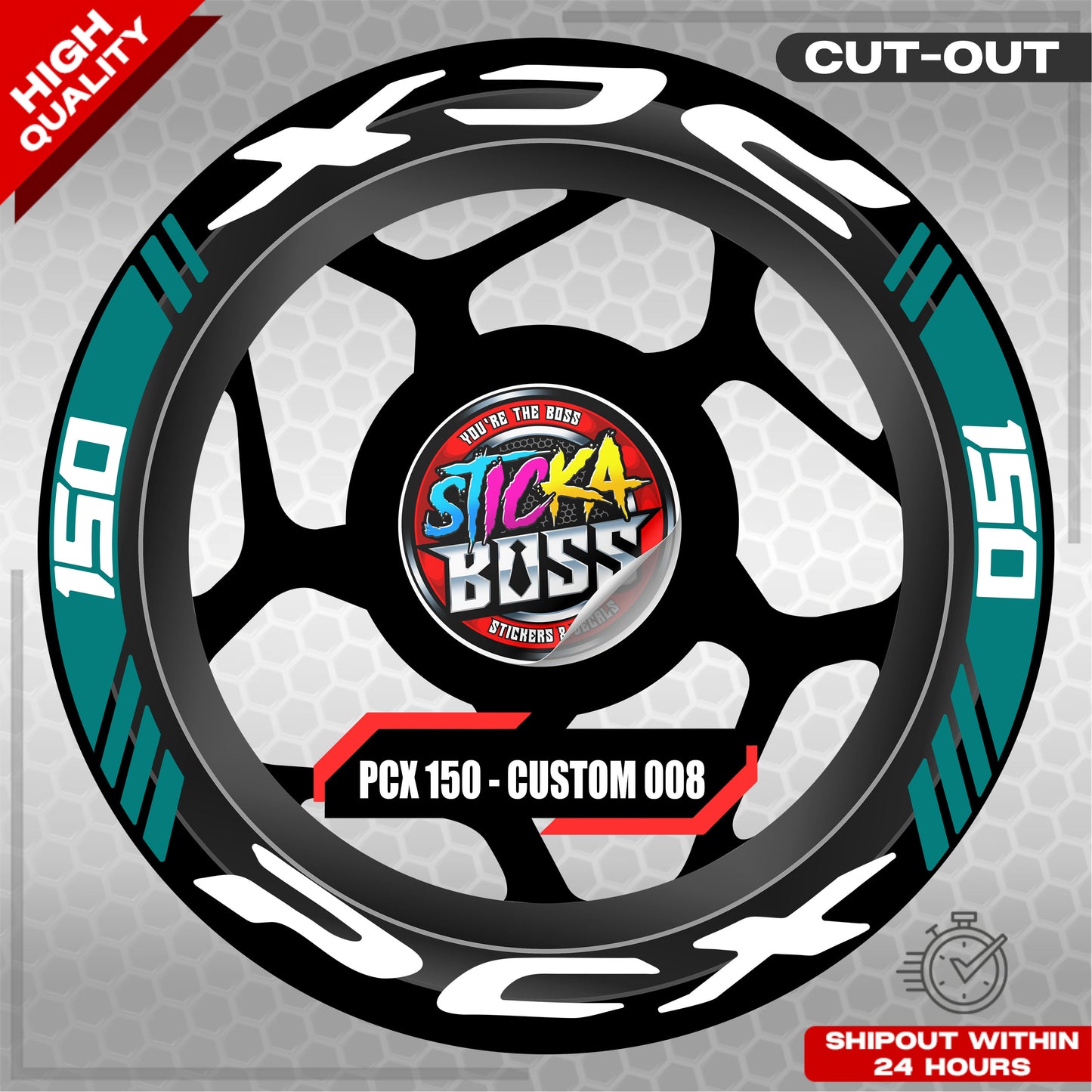 PCX 150 MAG STICKER SET ( 2 MAGS ) - CUSTOM 008 | VINYL WATERPROOF CUT-OUT DECALS