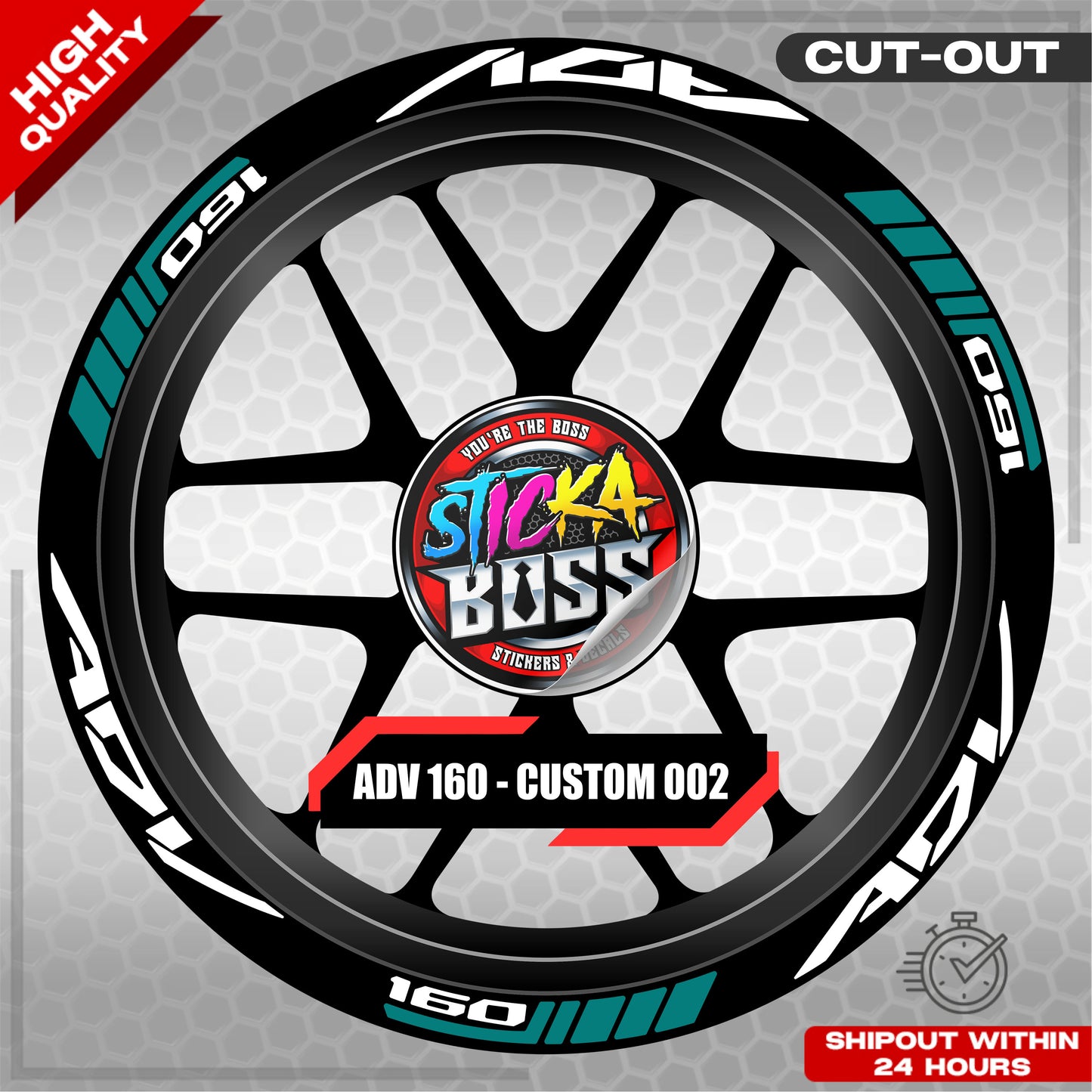 ADV 160 MAG STICKER SET ( 2 MAGS ) - CUSTOM 002 | VINYL WATERPROOF CUT-OUT DECALS