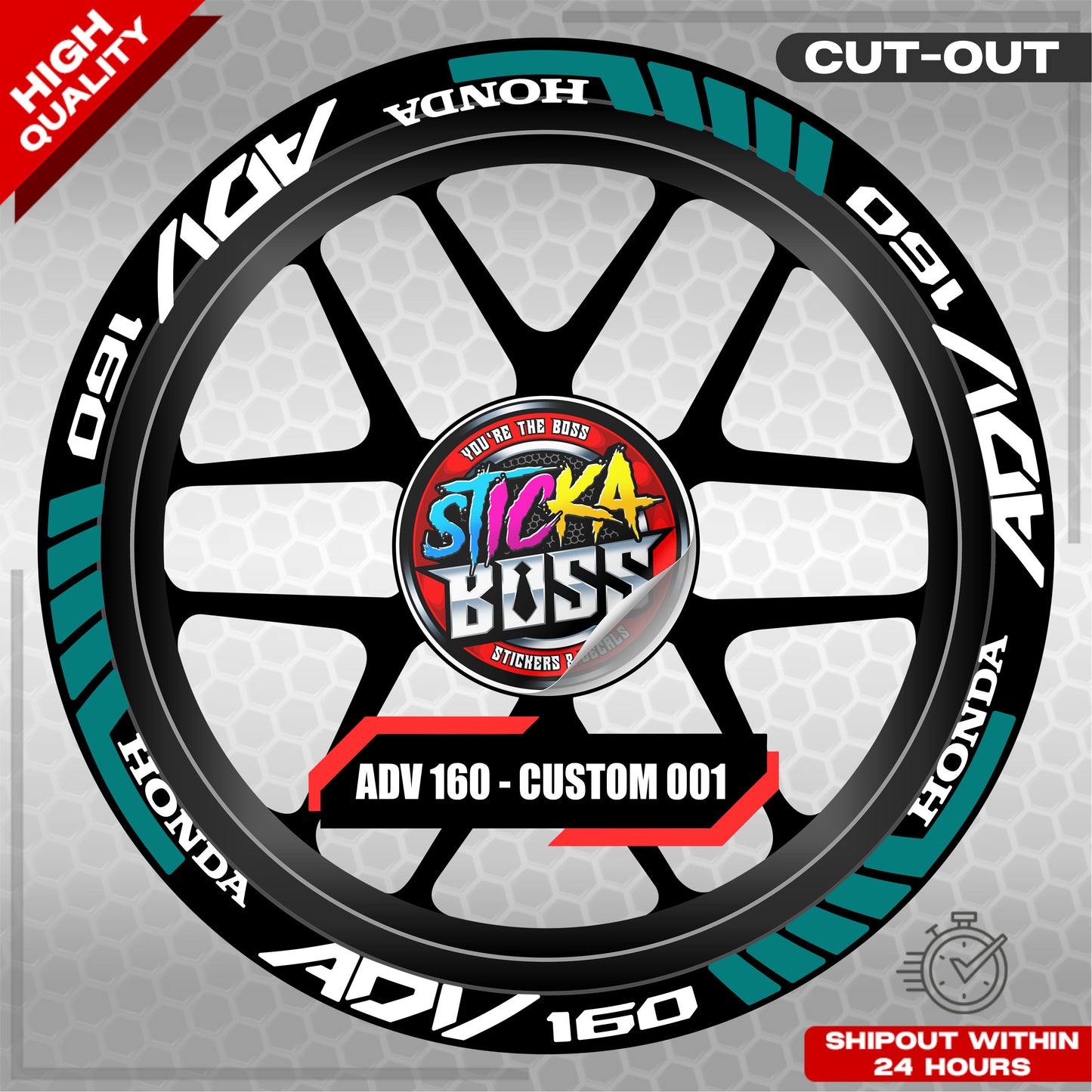 ADV 160 MAG STICKER SET ( 2 MAGS ) - CUSTOM 001 | VINYL WATERPROOF CUT-OUT DECALS