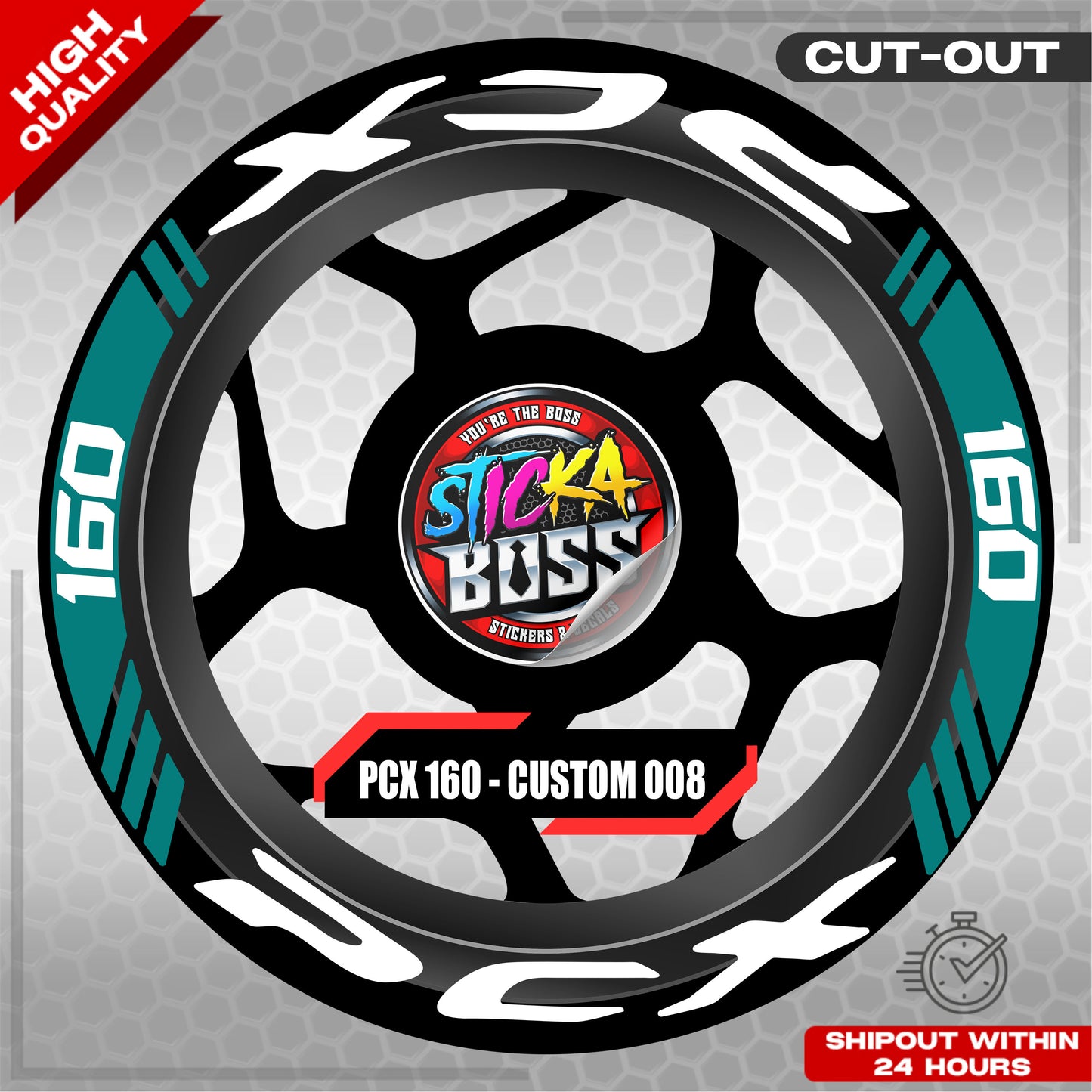 PCX 160 MAG STICKER SET ( 2 MAGS ) - CUSTOM 008 | VINYL WATERPROOF CUT-OUT DECALS