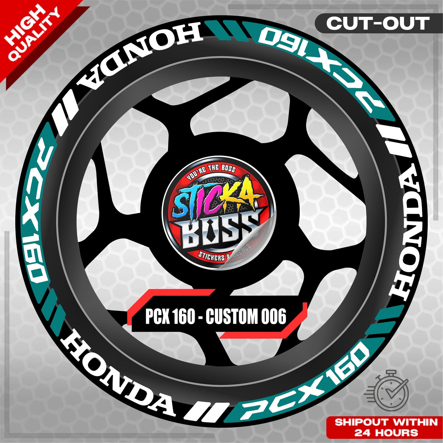 PCX 160 MAG STICKER SET ( 2 MAGS ) - CUSTOM 006 | VINYL WATERPROOF CUT-OUT DECALS