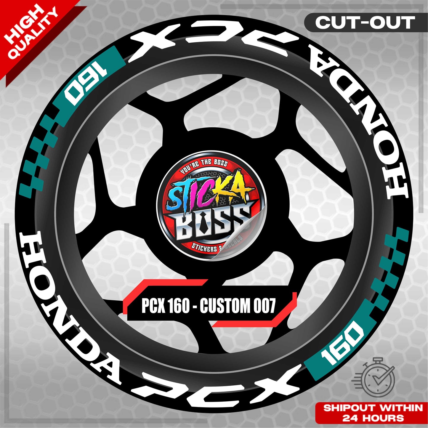 PCX 160 MAG STICKER SET ( 2 MAGS ) - CUSTOM 007 | VINYL WATERPROOF CUT-OUT DECALS